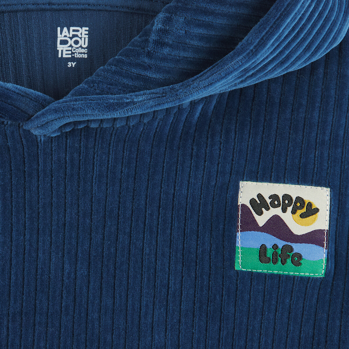 Ensemble 2 pièces, sweat à capuche et pantalon, en velours côtelé bleu, LA REDOUTE COLLECTIONS