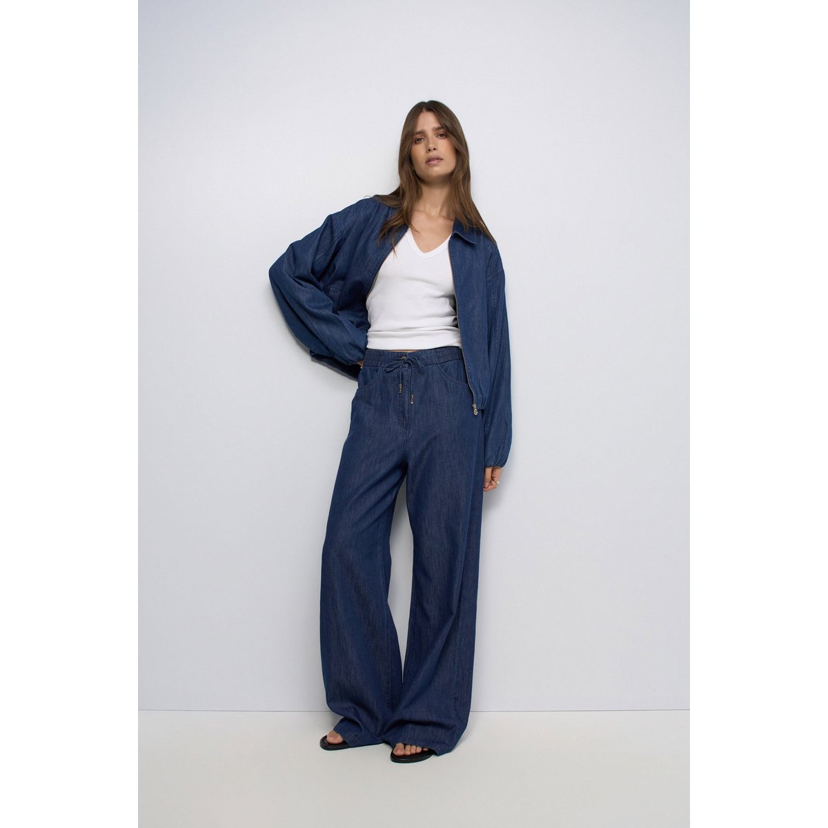 BOMBER EN DENIM bleu denim, SALSA JEANS