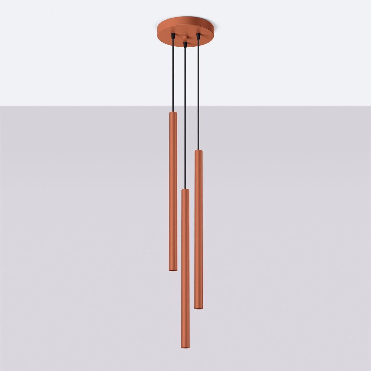 Suspension Acier Ocre Rouge G9 3 Pastelo rouge, EDEN