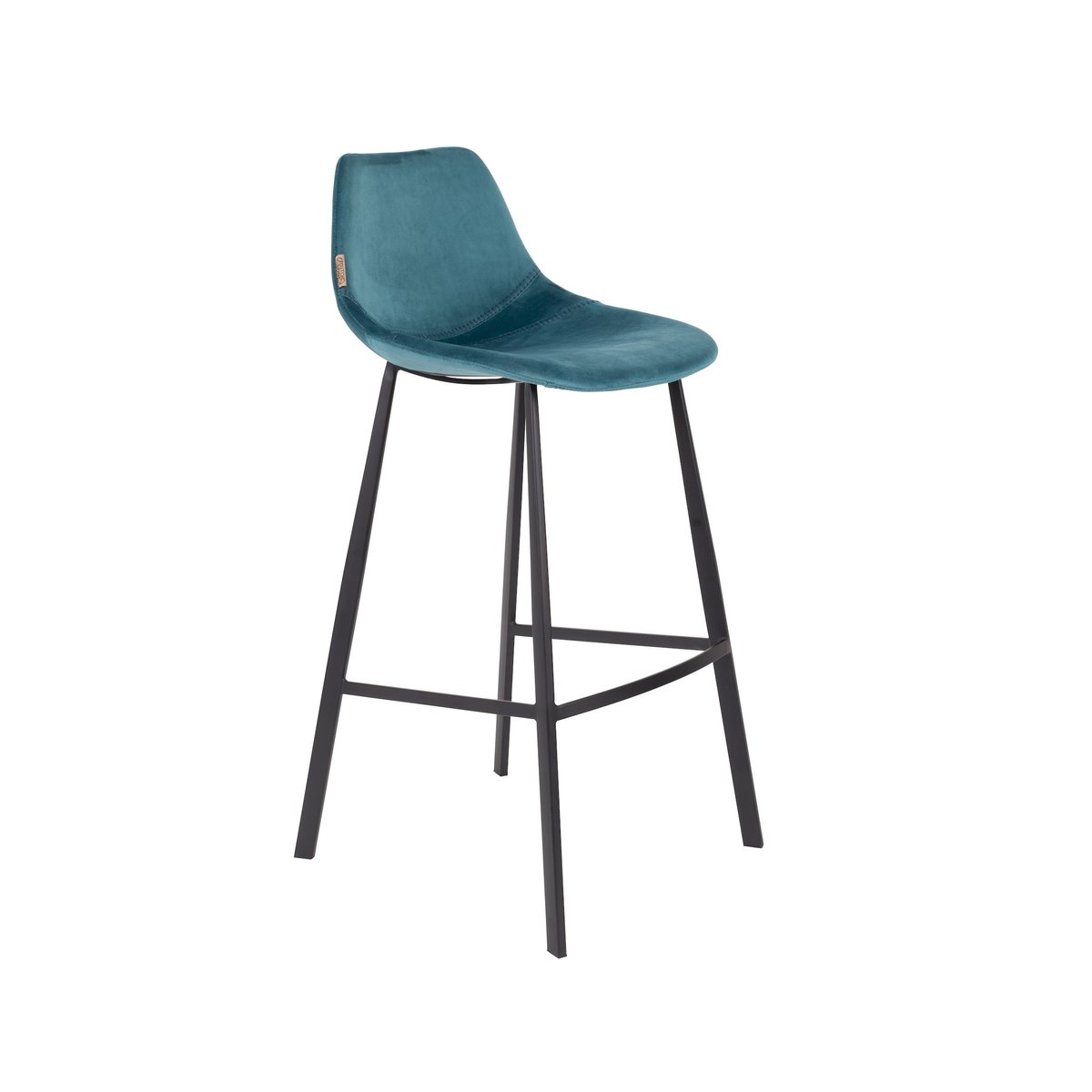 Tabouret design en velours (lot de 2) , FRANKY bleu, DUTCHBONE