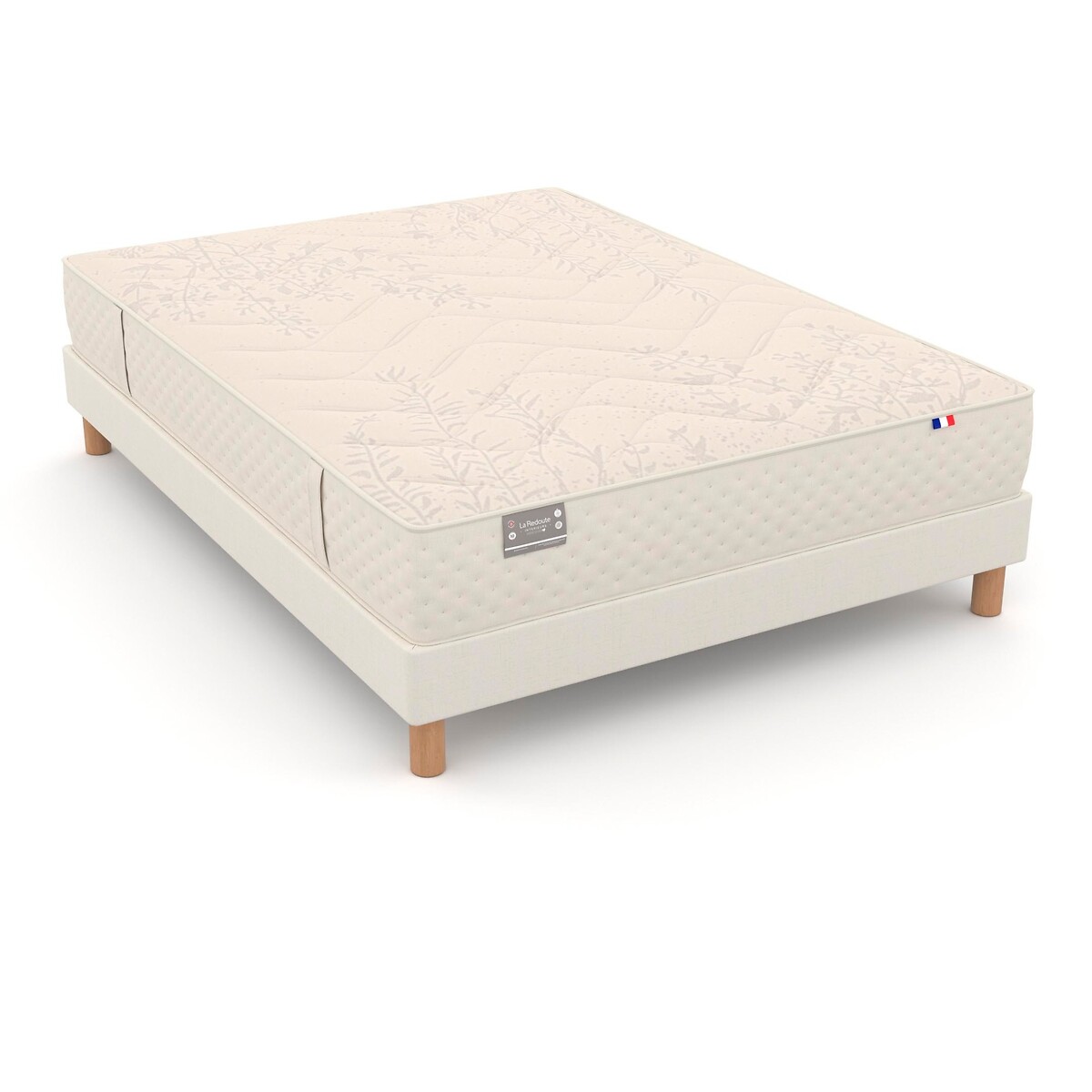Ensemble matelas 651 ressorts, soutien ferme, accueil moelleux et sommier naturel lin, LA REDOUTE INTERIEURS