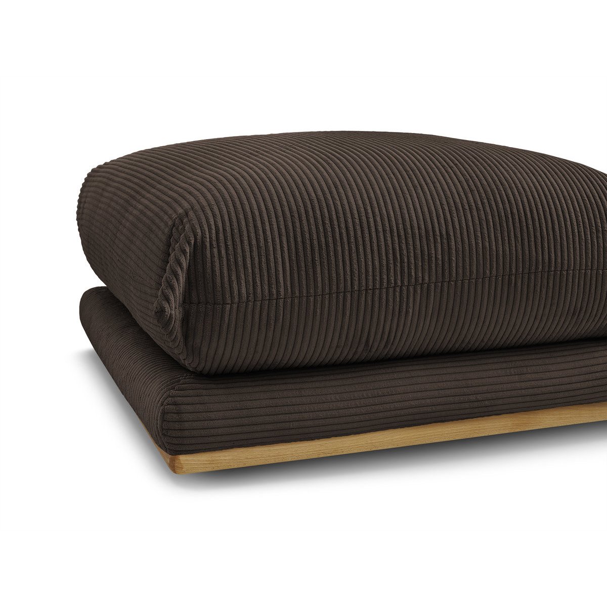 Pouf velours côtelé, ERNEST marron, BOBOCHIC