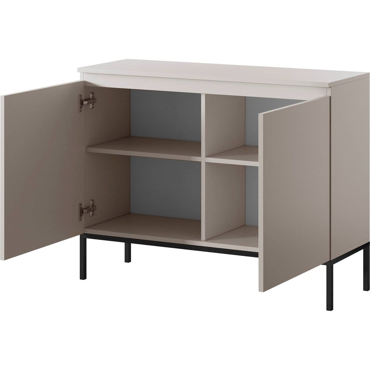 Buffet bas 2 portes collection BEMMI cachemire et noir, RECOLLECTION