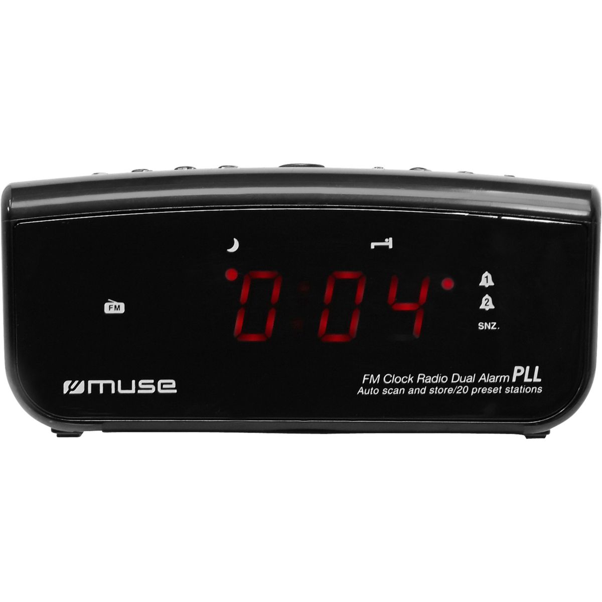Radio Réveil M-12 Cr noir, MUSE