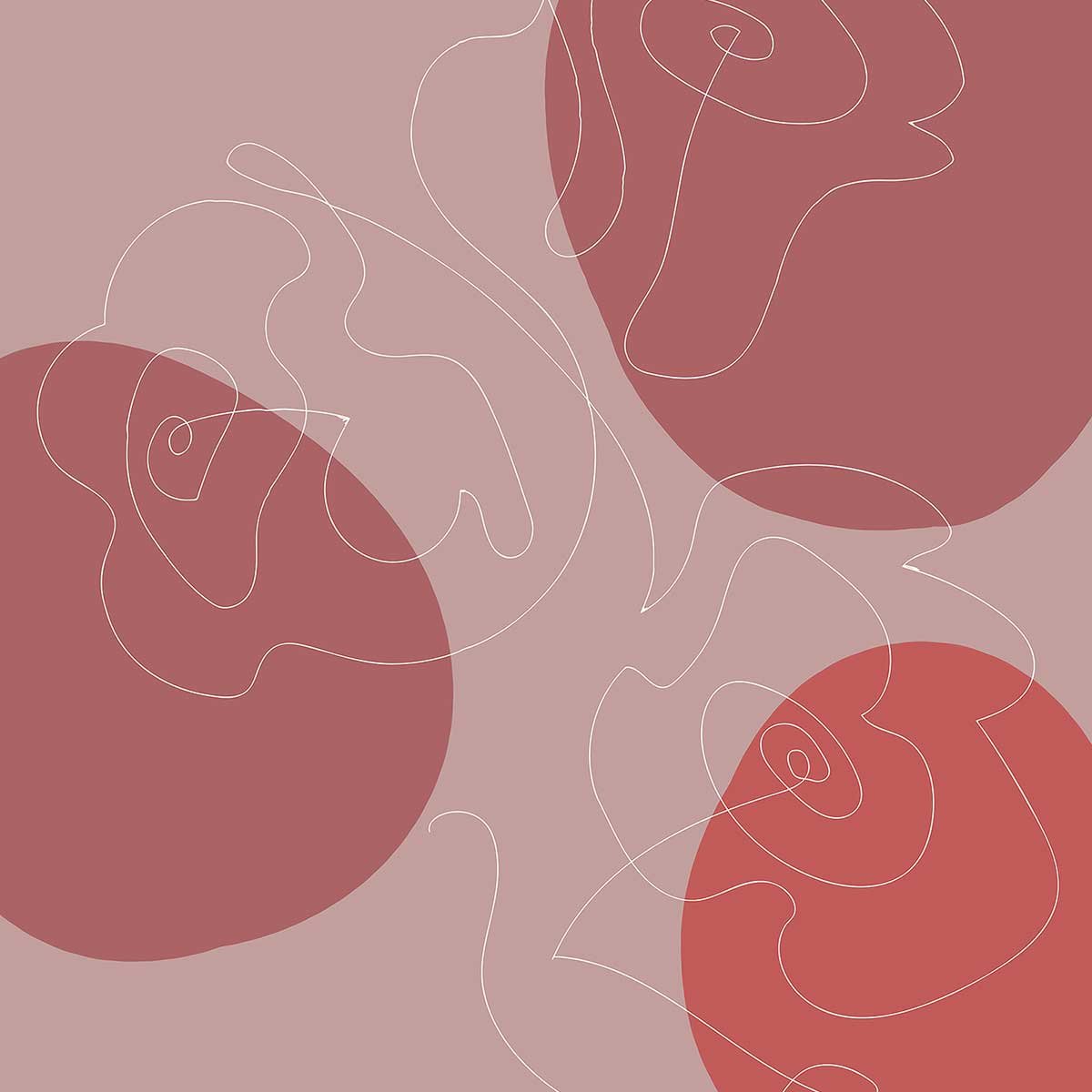 Tableau Line art et courbe rose tableau alu dibond, HEXOA