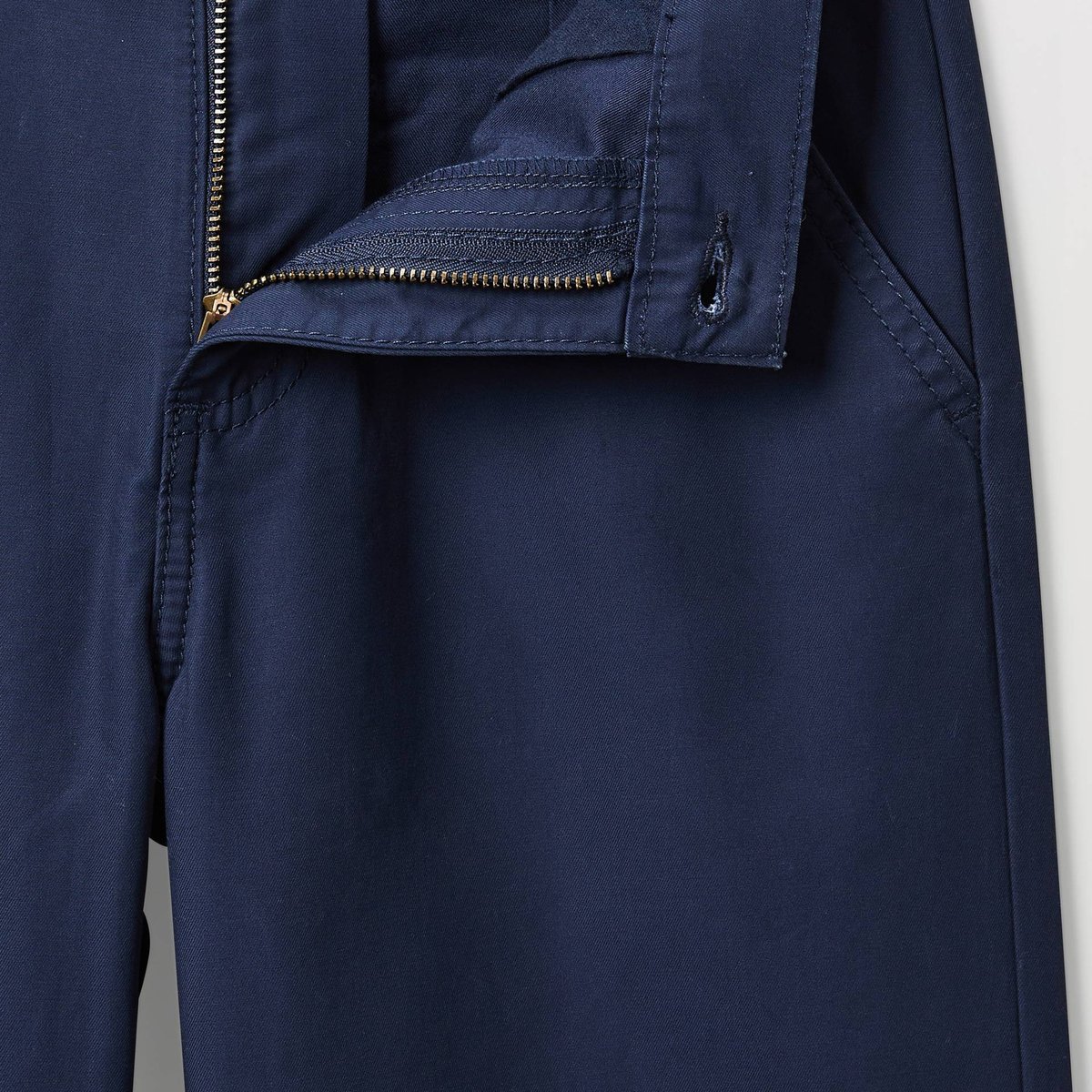 Pantalon carpenter rayé en coton marine, MONOPRIX