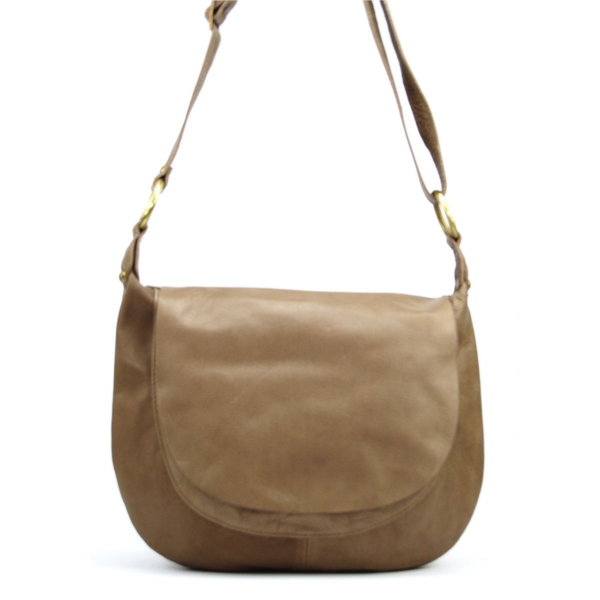 Sac à main en cuir LITTLE PERLA (petit modèle) taupe clair, OH MY BAG