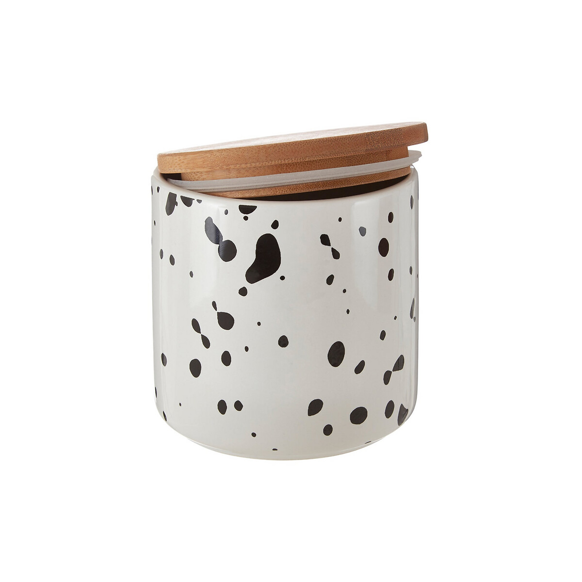 Medium Black Speckled Storage Canister white, SO'HOME