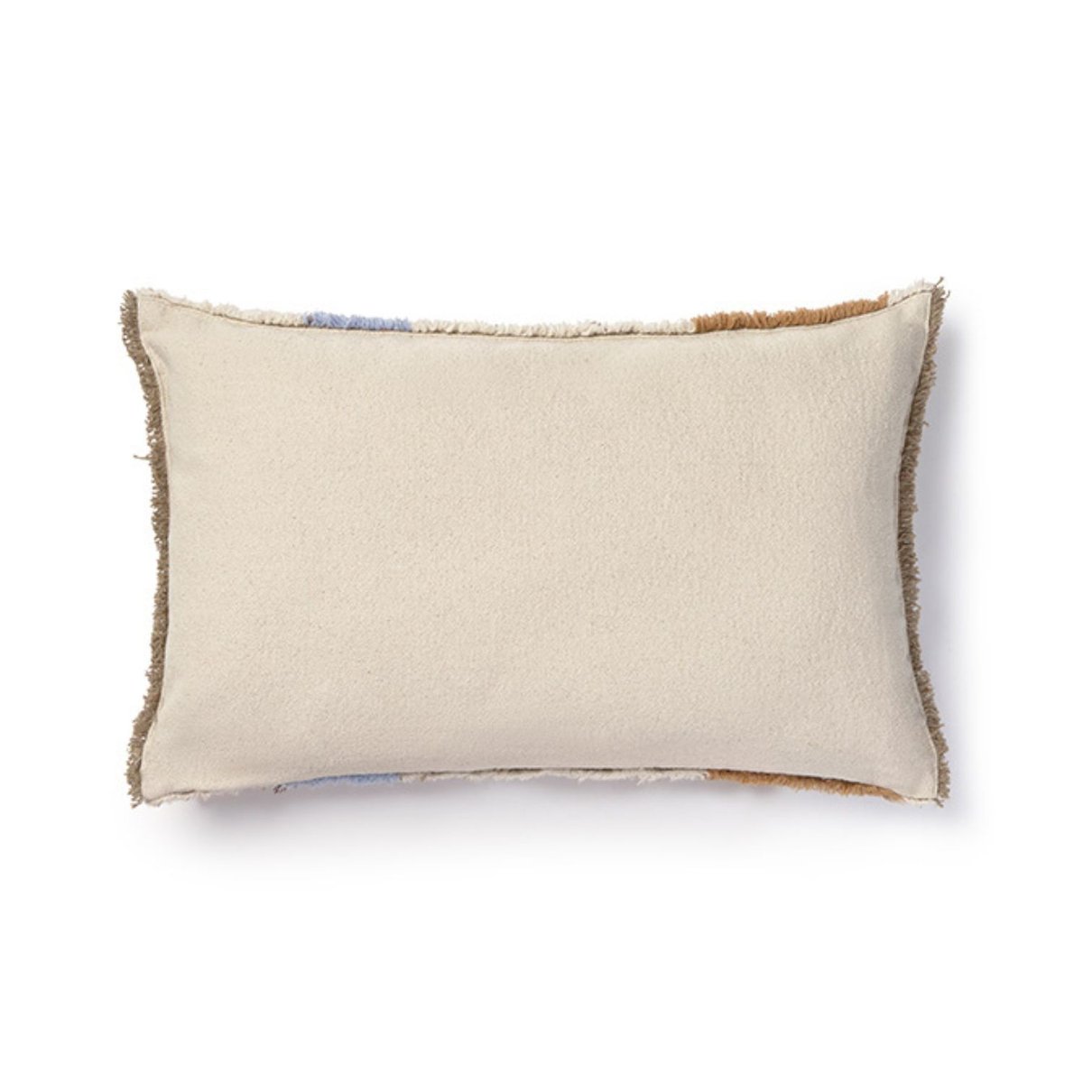 Coussin tissé à la main Puebla CASA OAXACA rugcycled, ocre, café, anil, naturel, LORENA CANALS