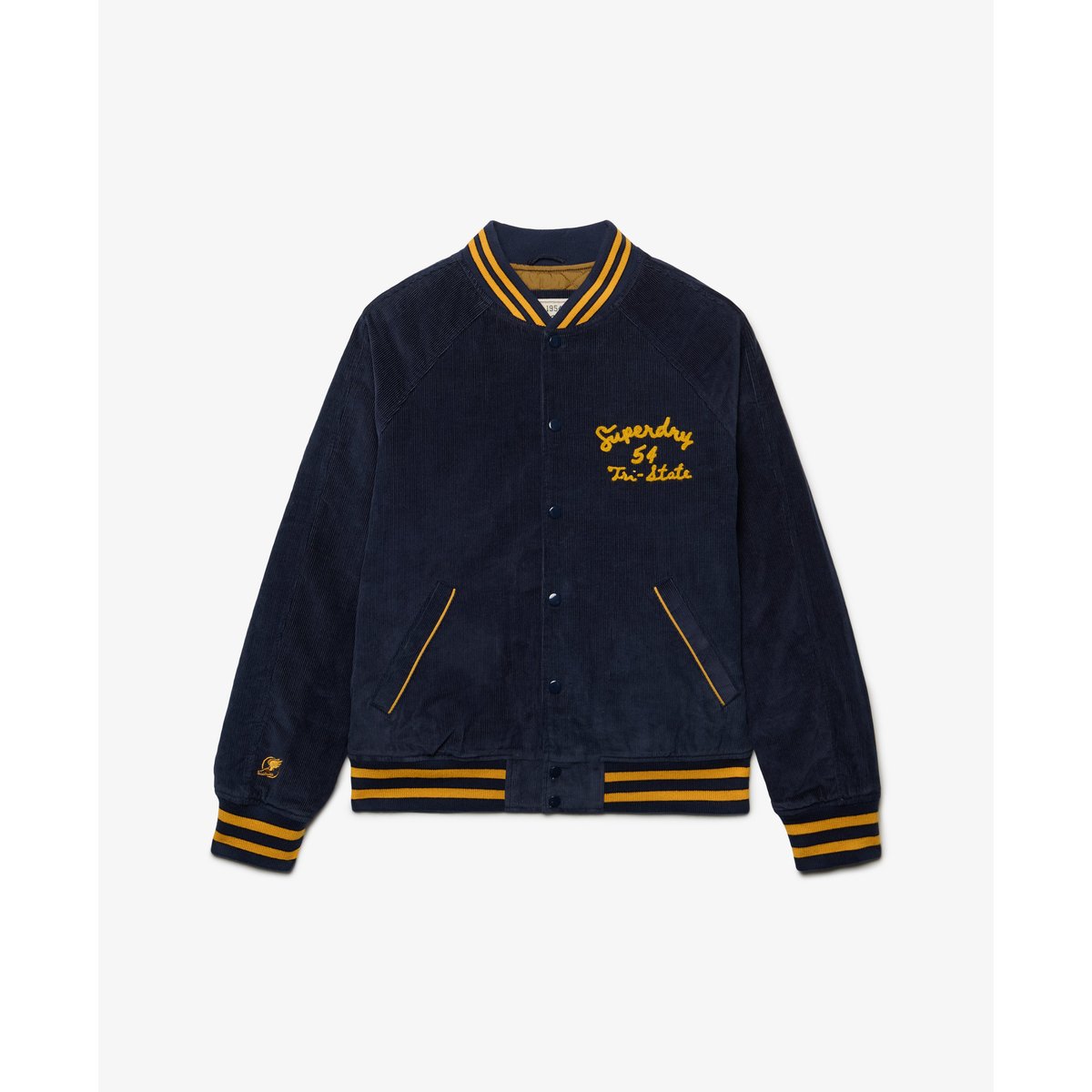 Veste Bomber Varsity en Velours Côtelé Coupe Décontractée bleu marine standard, SUPERDRY
