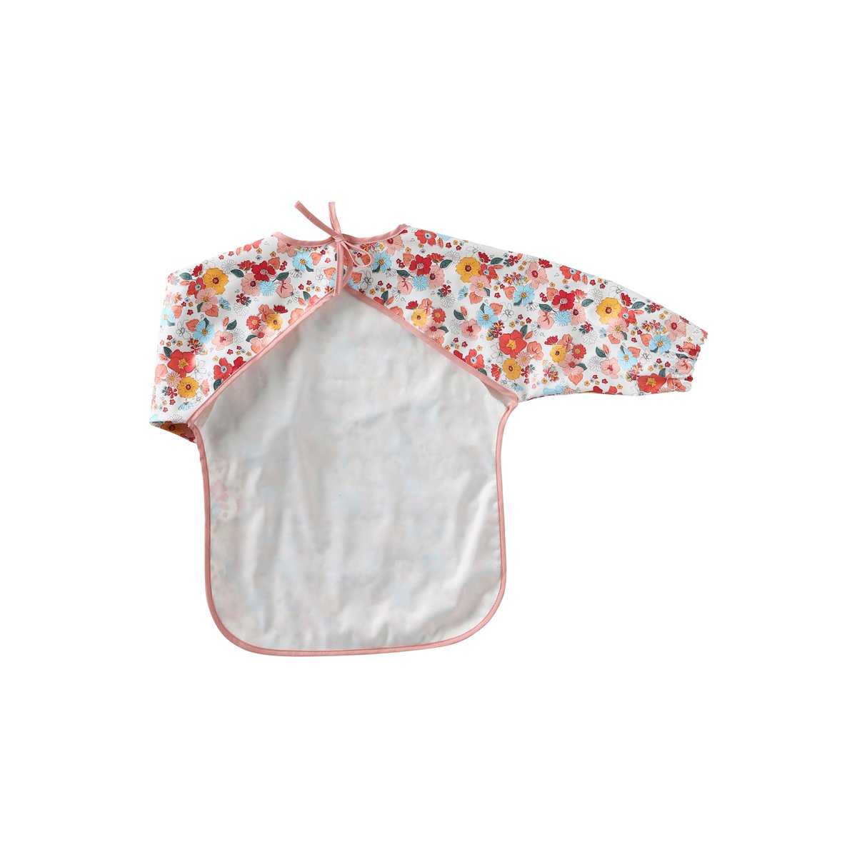 Bavoir tablier manches longues rose poudré, VERTBAUDET