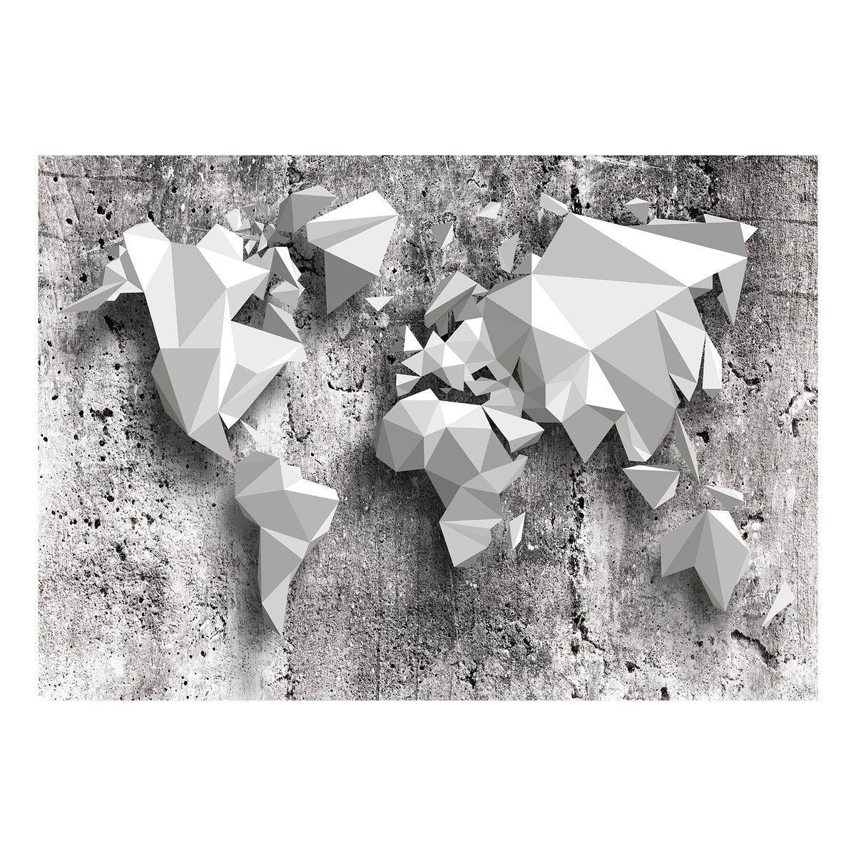 Papier peint intissé panoramique Carte du monde World Map: Origami noir, EDEN