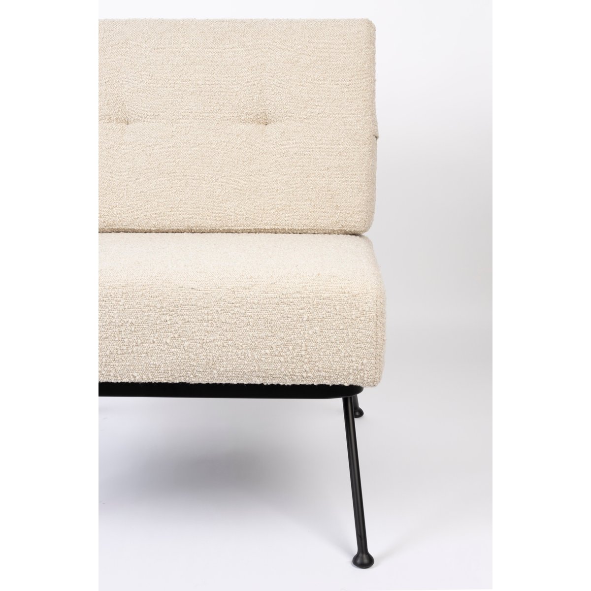 Fauteuil en tissu BOWIE blanc, ZUIVER