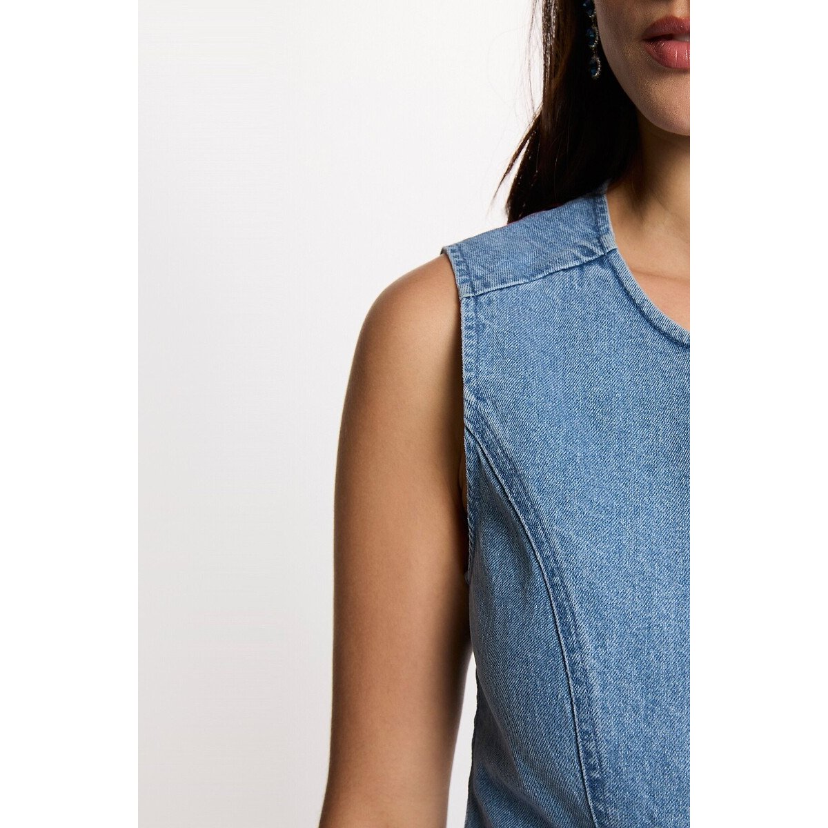 Gilet jean sans manches denim stone, MORGAN