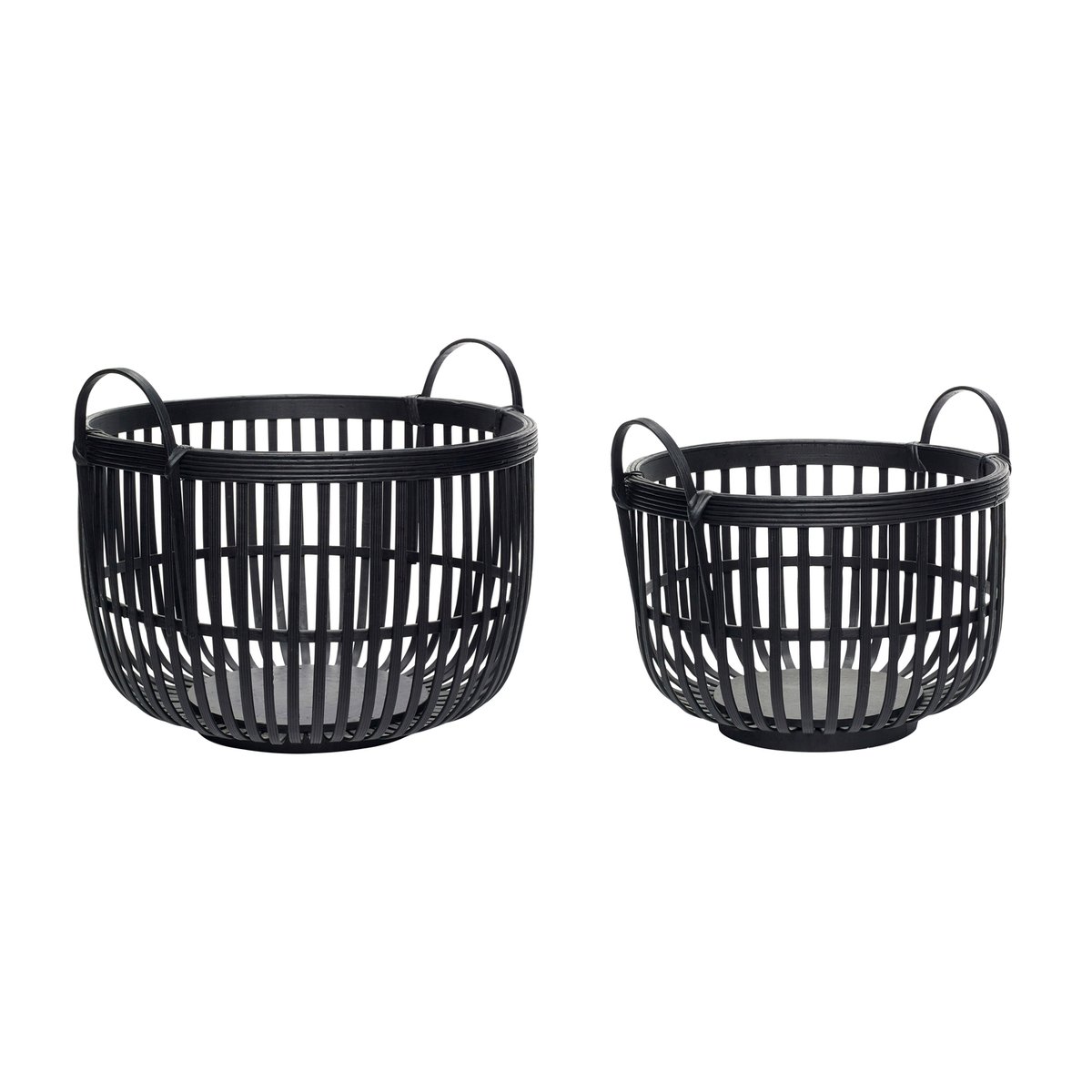 Paniers en bambou HICKORY noir, HUBSCH