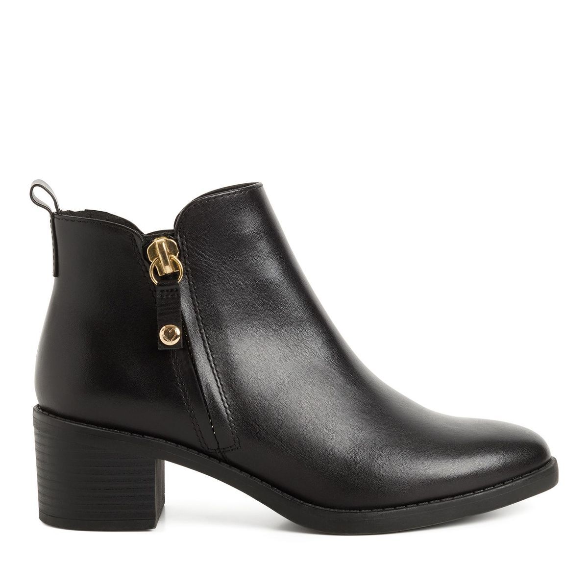 Bottine en cuir noir, MARCO TOZZI