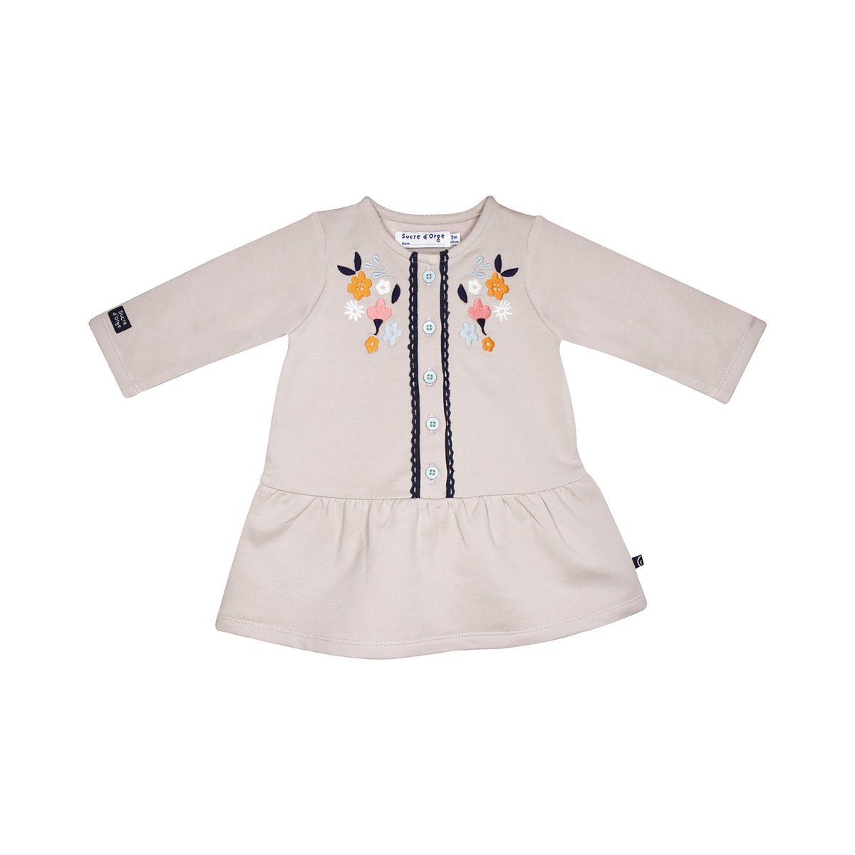 Robe jenny maille manches longues bebe marron, SUCRE D'ORGE
