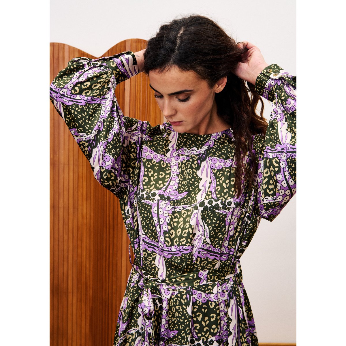 Robe longue SARRIETTE leo vert, FRNCH