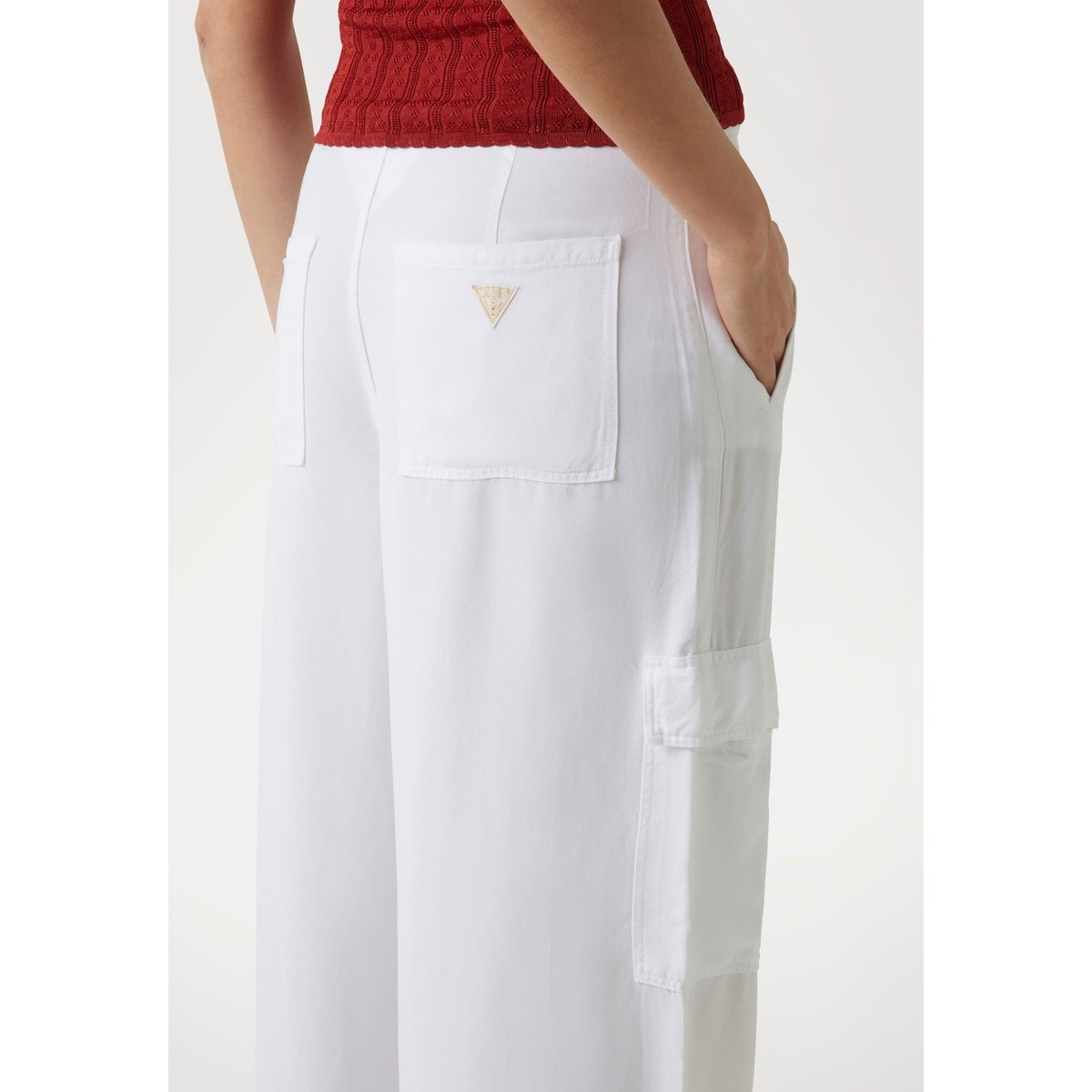 Pantalon Cargo Coupe Décontractée blanc, GUESS