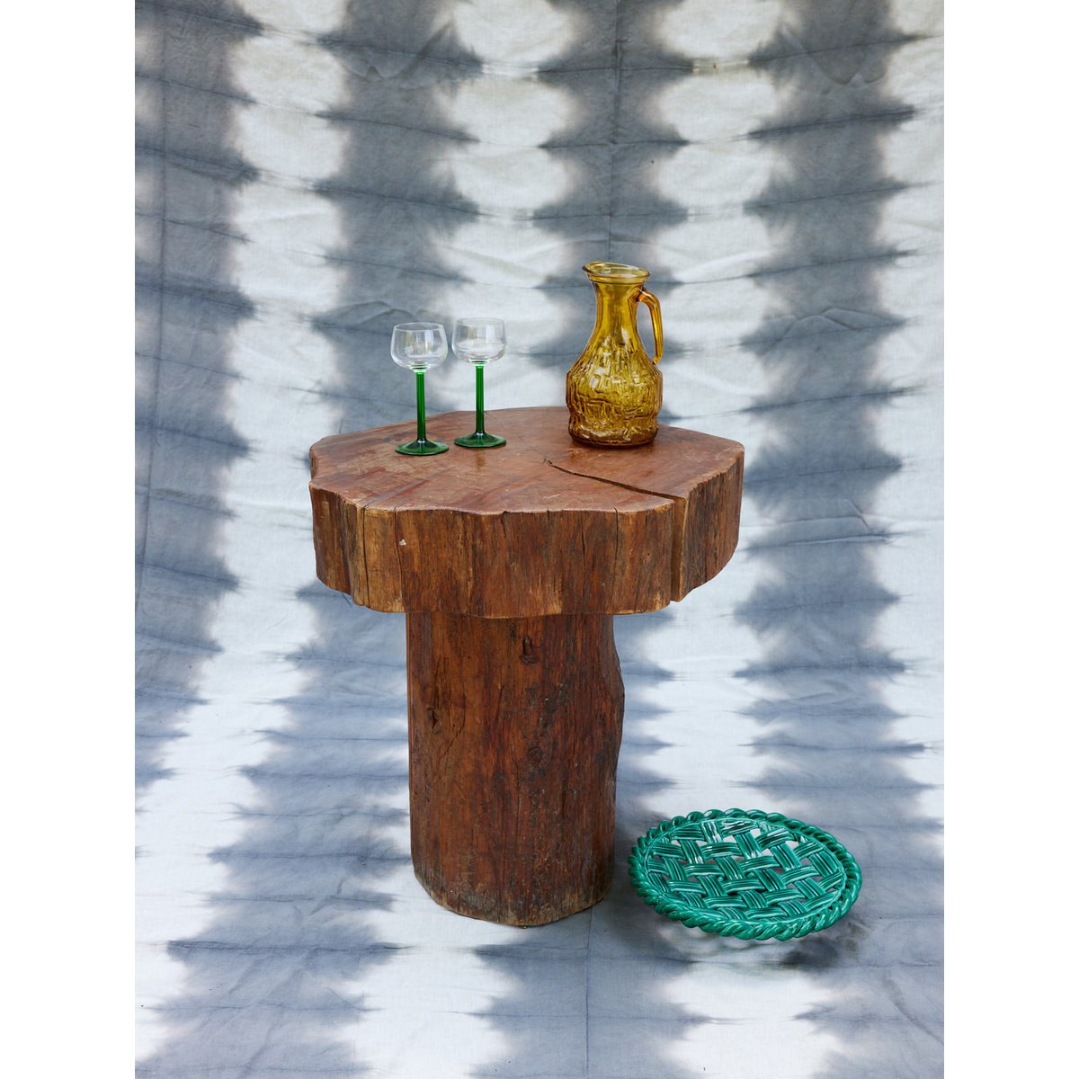Table de salon en bois brut Donna N°1074 - Bon état bois foncé, DEBONGOUT