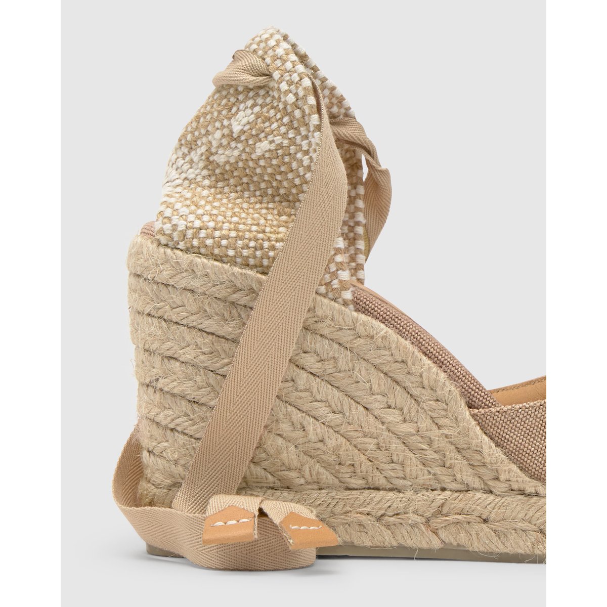 Espadrilles compensées à lacets avec plateforme tressée CARINA PLATFORM sable, CASTANER