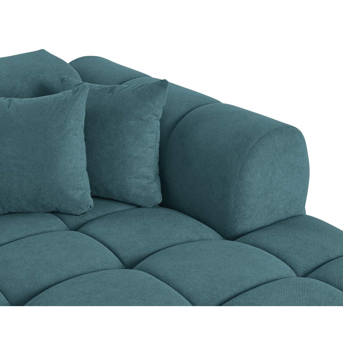 Canapé panoramique en U 7pl en tissu texturé, RAY bleu grisé, BEST MOBILIER