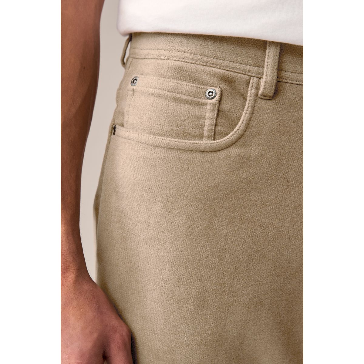 Pantalon chino droit grège, NEXT