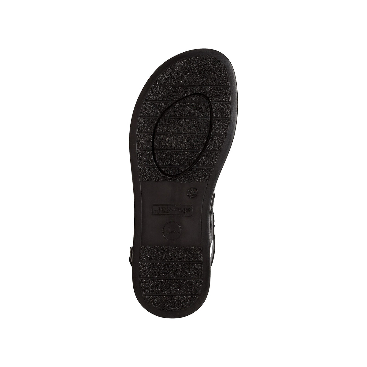 Sandales plateforme en cuir noir, TAMARIS