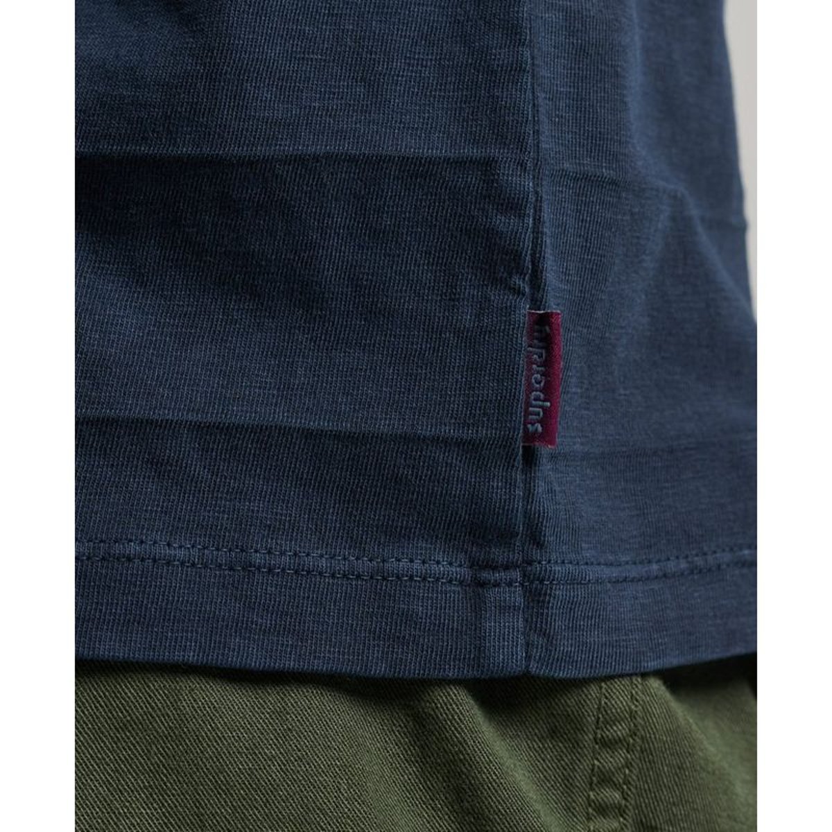 T-shirt Vintage texturé en coton bio bleu marine éclipse, SUPERDRY