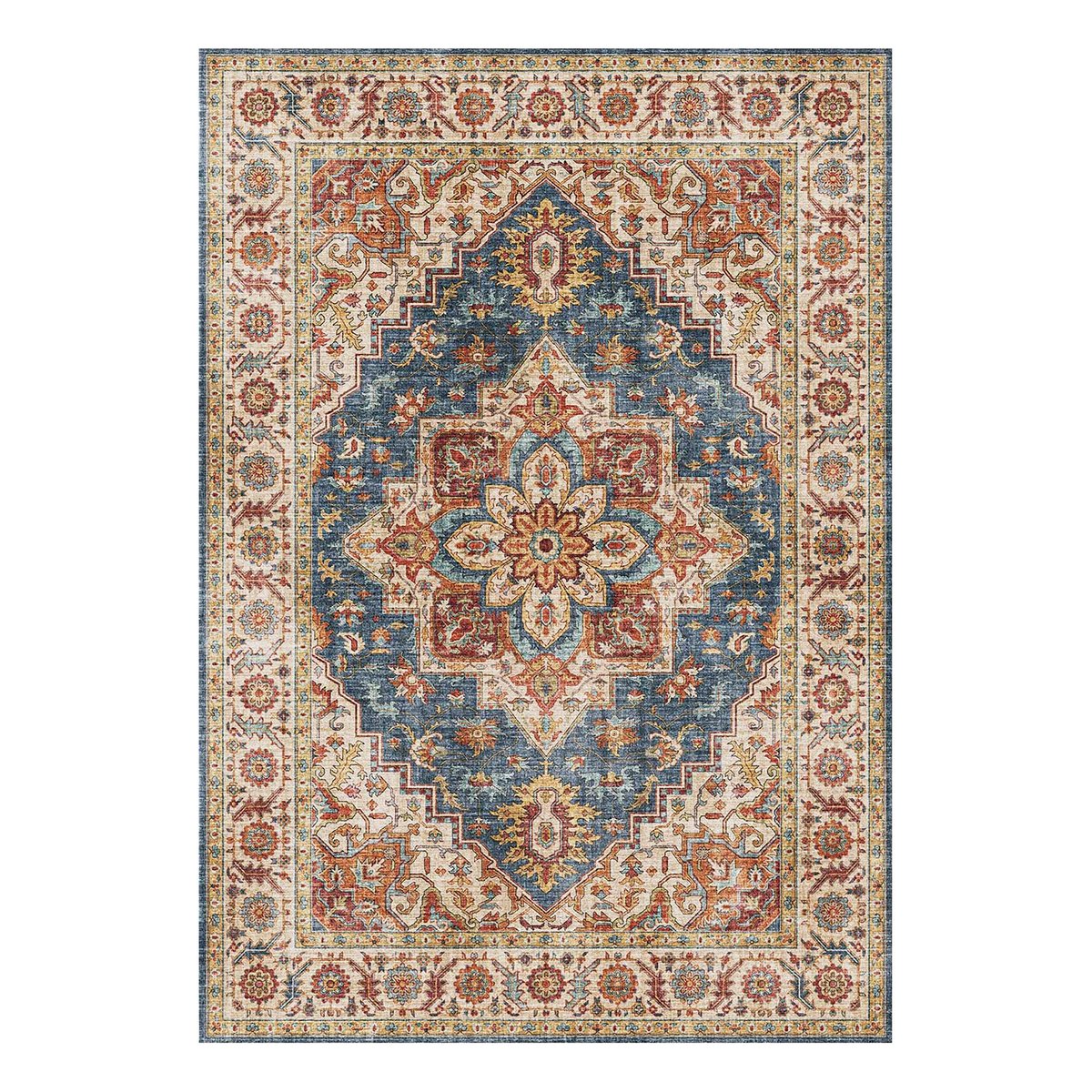 Tapis design finition couture anglaise GUSTAV beige sable, AFK LIVING