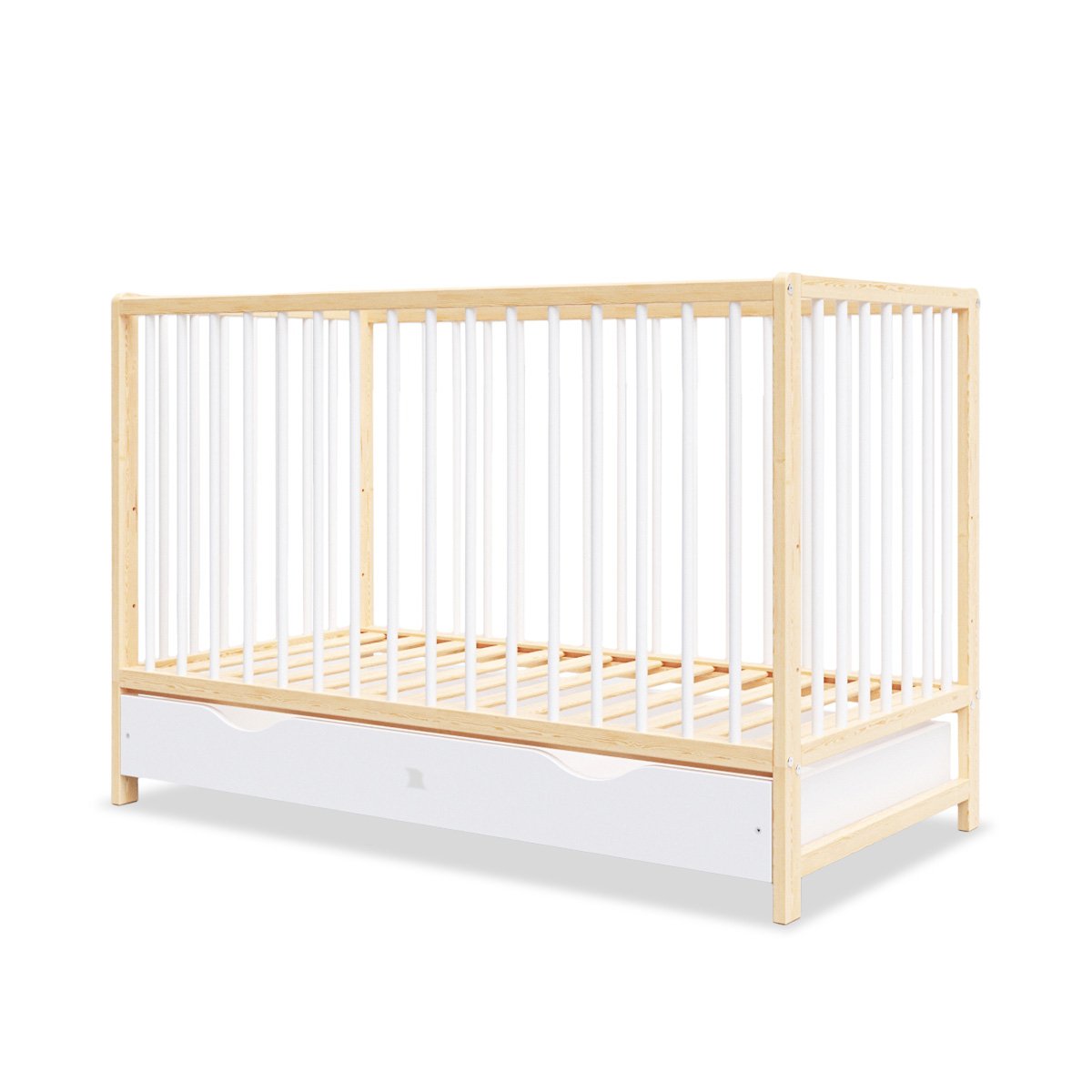 Lit bébé évolutif Mathis - De la naissance à 3 ans blanc et bois, MINEA