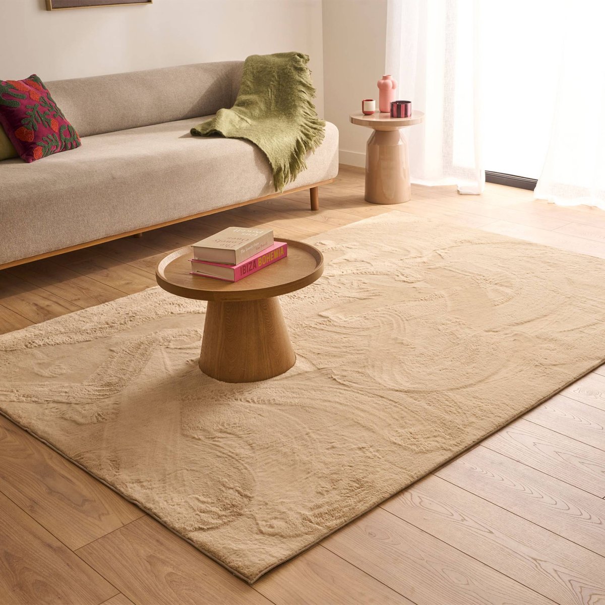 Tapis intérieur rectangulaire contemporain OSCARIA beige, SWEEEK