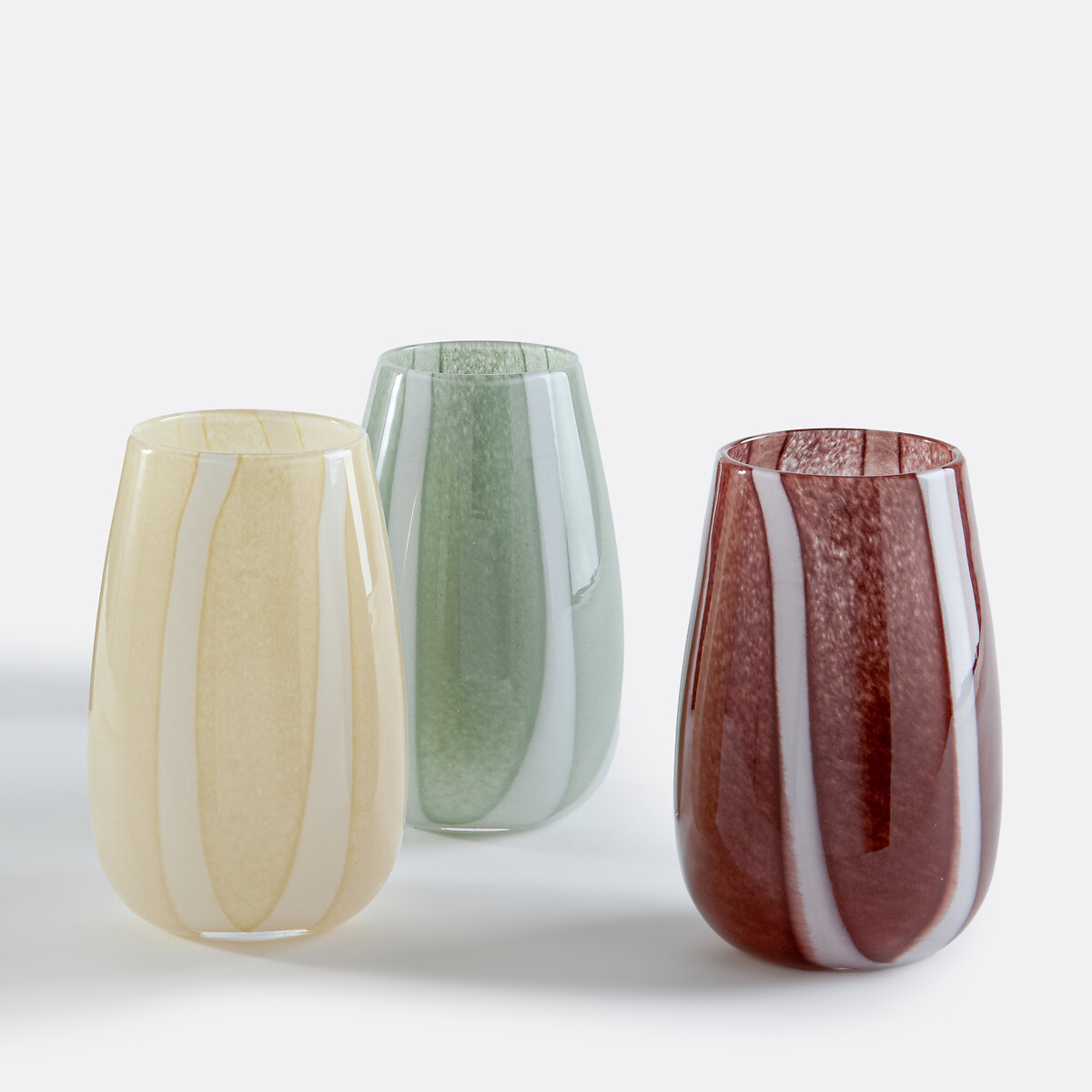 Vase en verre à rayures, Malco rouge grenat, LA REDOUTE INTERIEURS