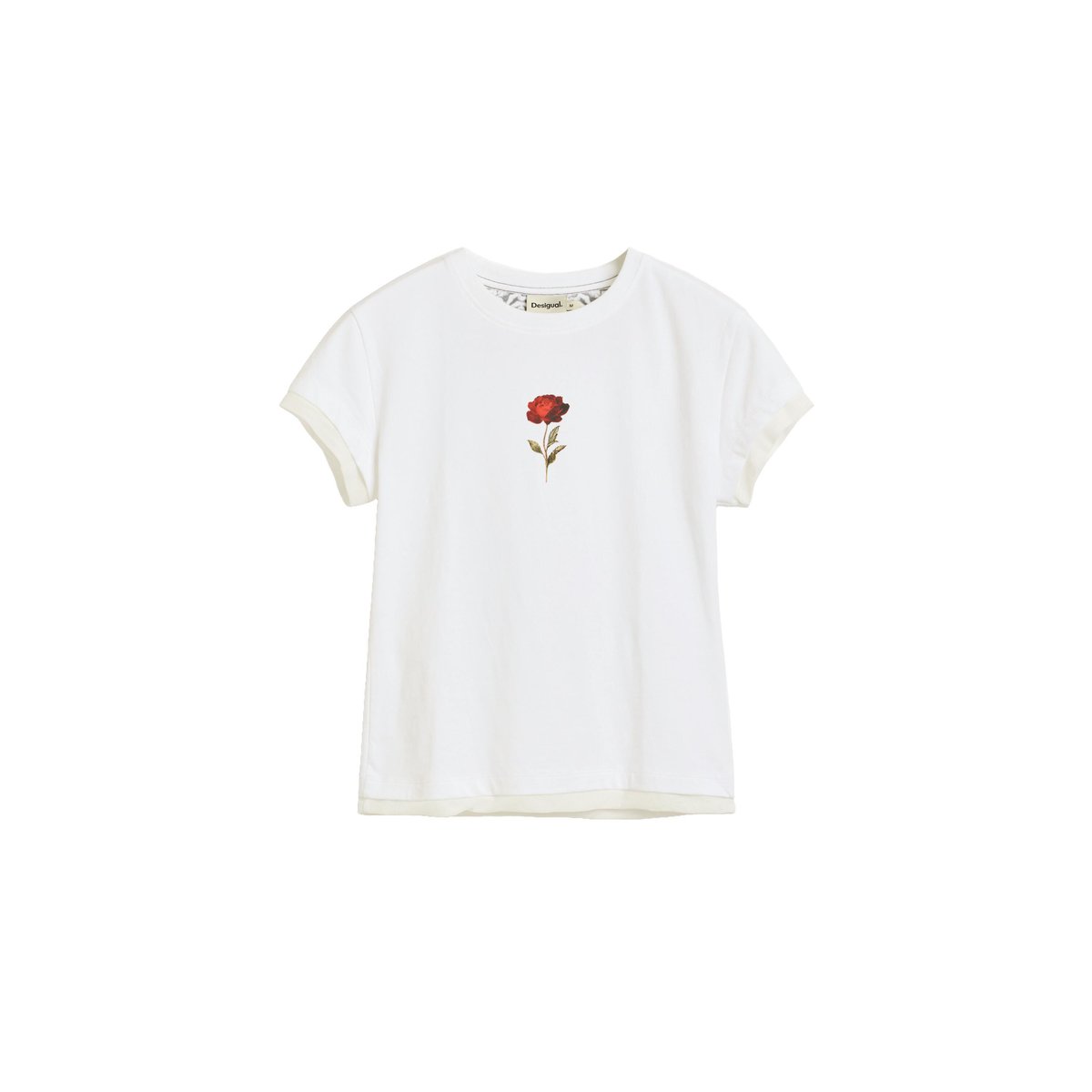 t-shirt rose à manches courtes blanc, DESIGUAL
