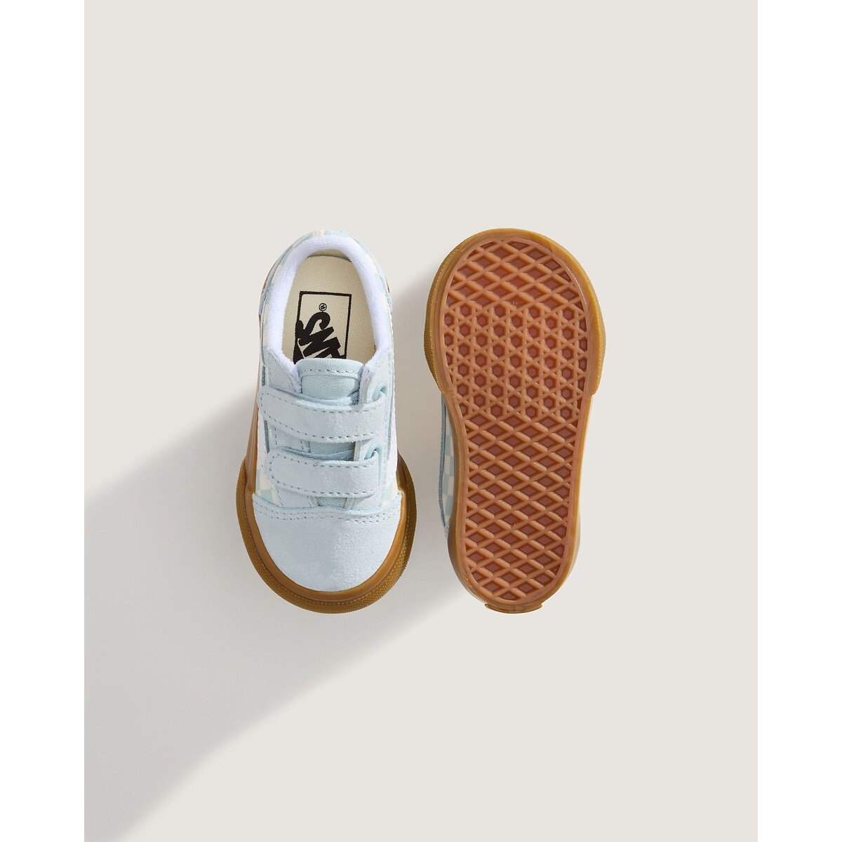 Baskets à scratchs OLD SKOOL V bleu ciel/blanc, VANS