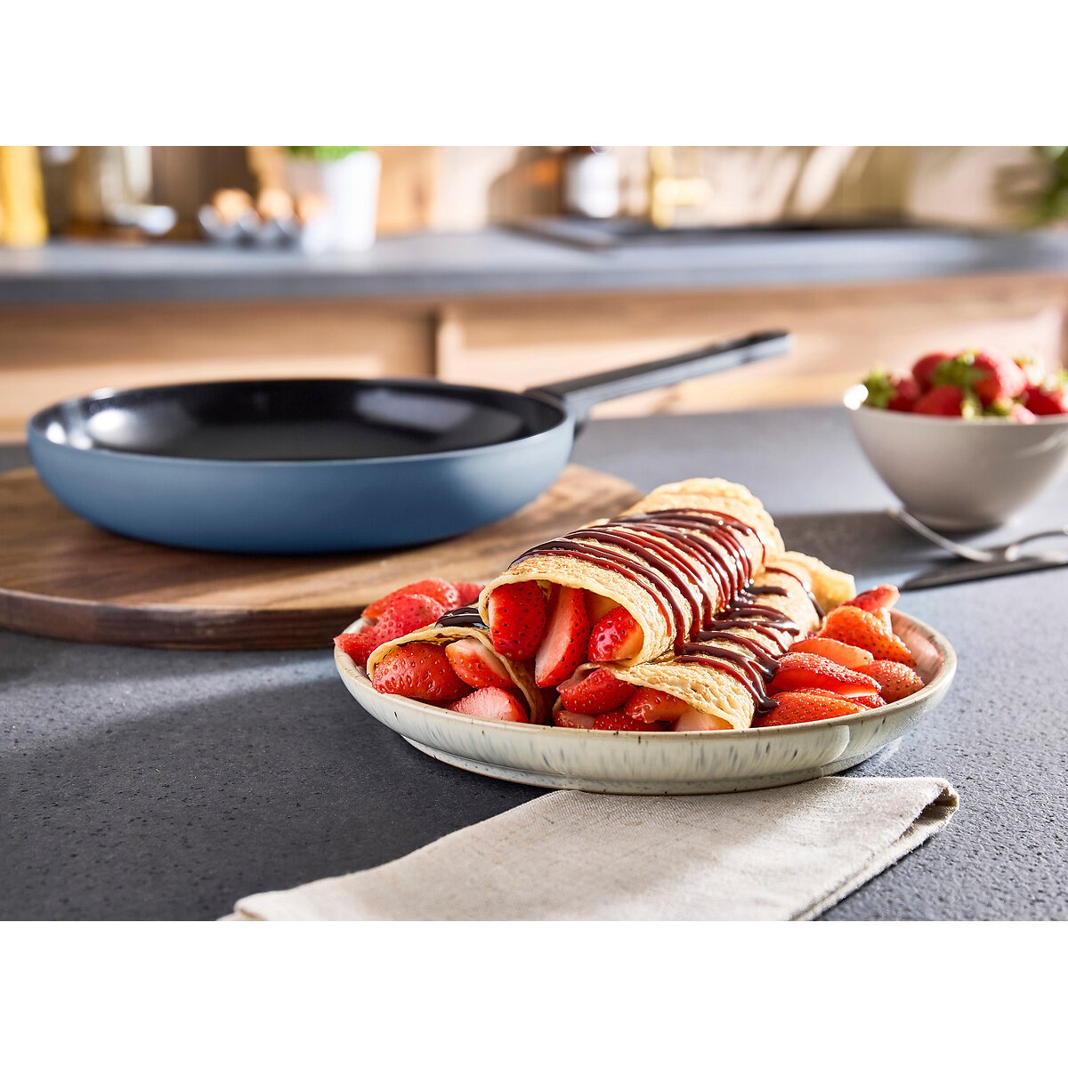 24cm Recycled Aluminium Frying Pan blue, MORPHY RICHARDS