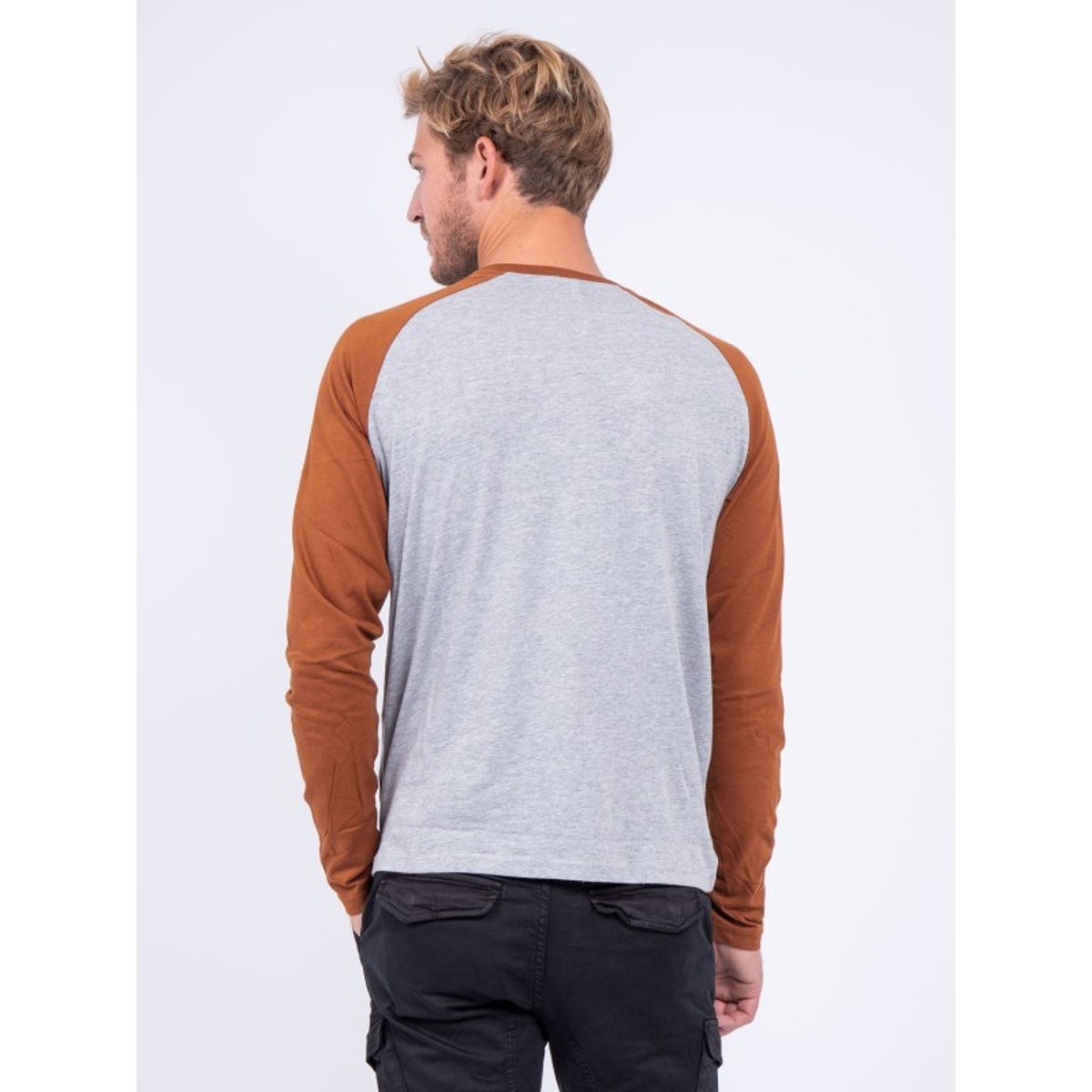 T-shirt Manches Longues Col Rond Pur Coton Jandat marron, RITCHIE