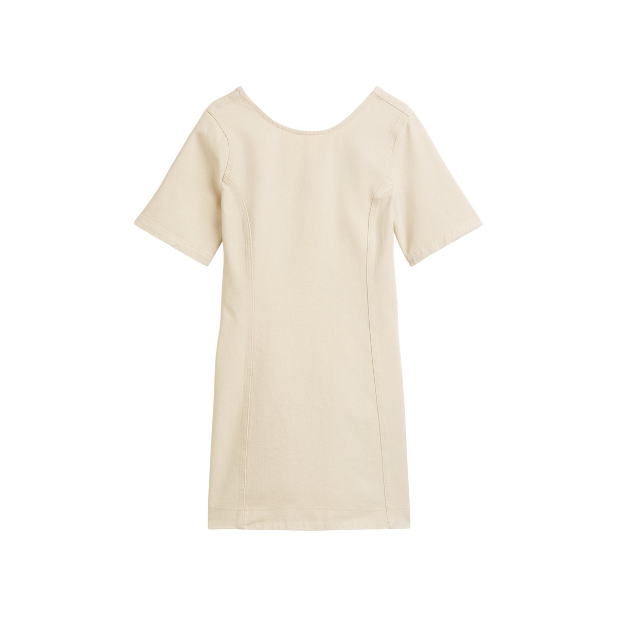 Mini-robe en jean relaxed en denim rigide sans élasthanne blanc, MARC O’POLO DENIM