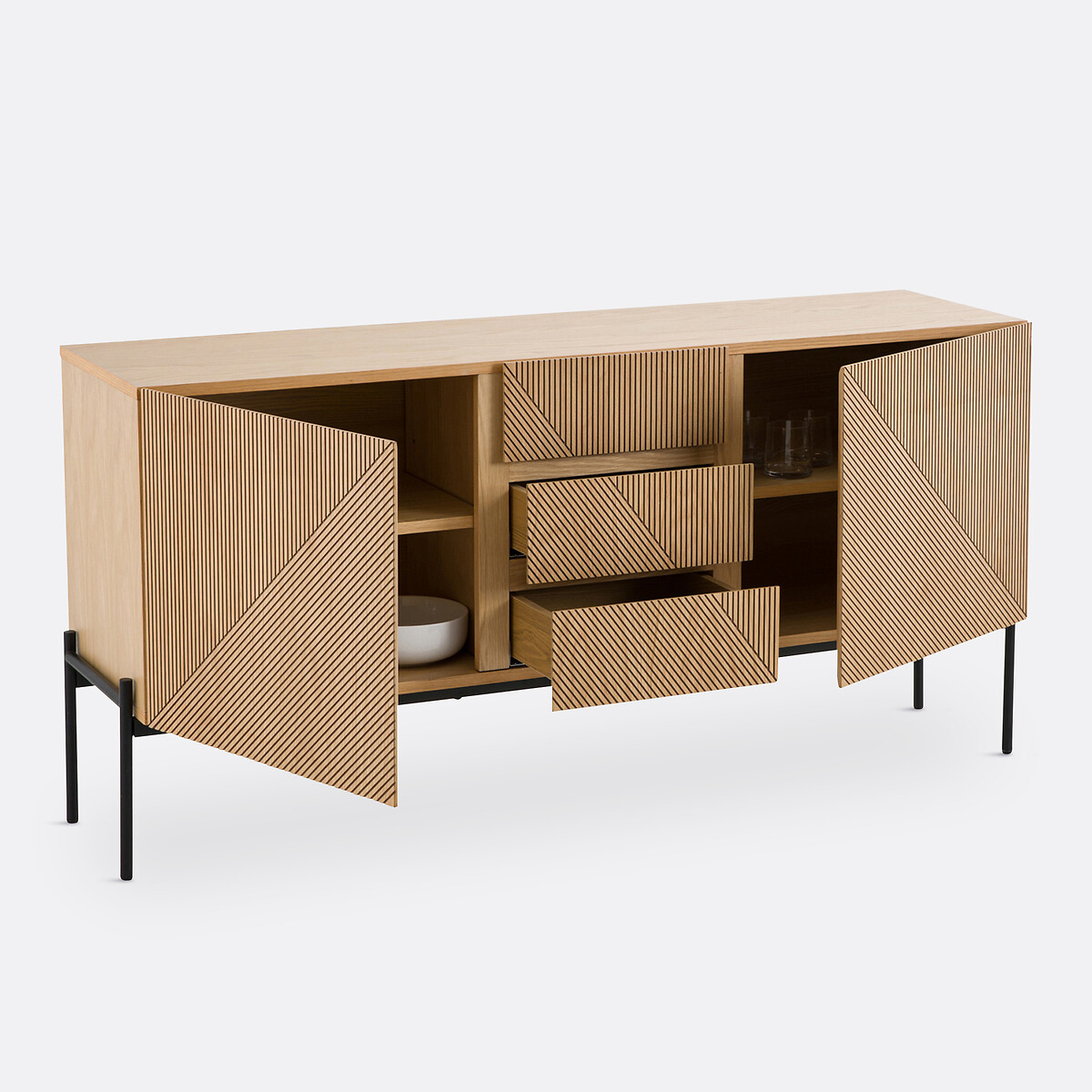 Buffet vintage, 2 portes, 3 tiroirs, Lodge chêne, LA REDOUTE INTERIEURS