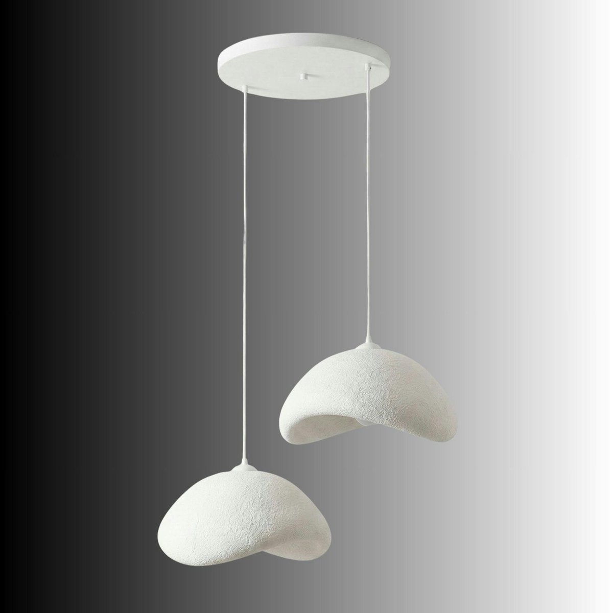 Suspension de table blanche 2 lampes 94 cm NOXIS blanc, PIER IMPORT