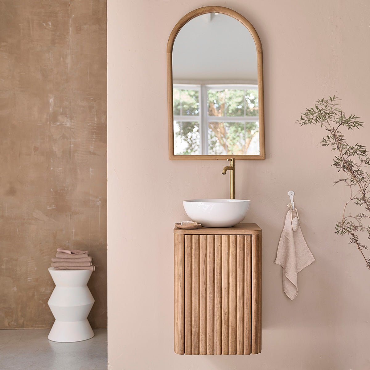 Miroir en teck massif 80x50 cm COLINE naturel, BERAH GETAH