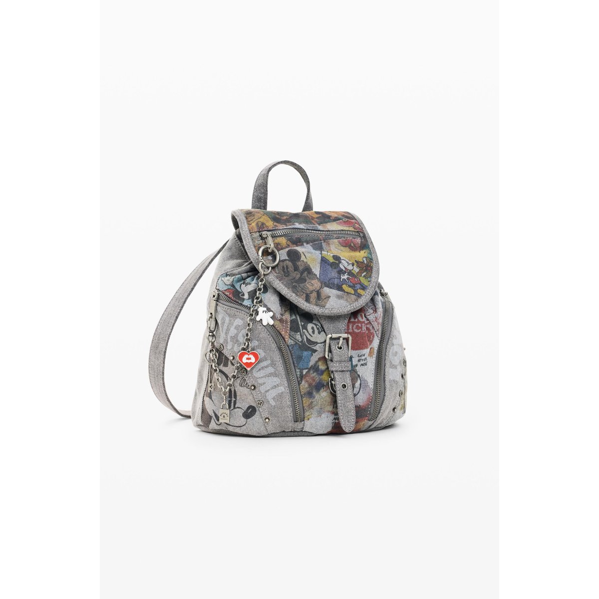 Petit sac à dos en denim Mickey Disney™ noir, DESIGUAL