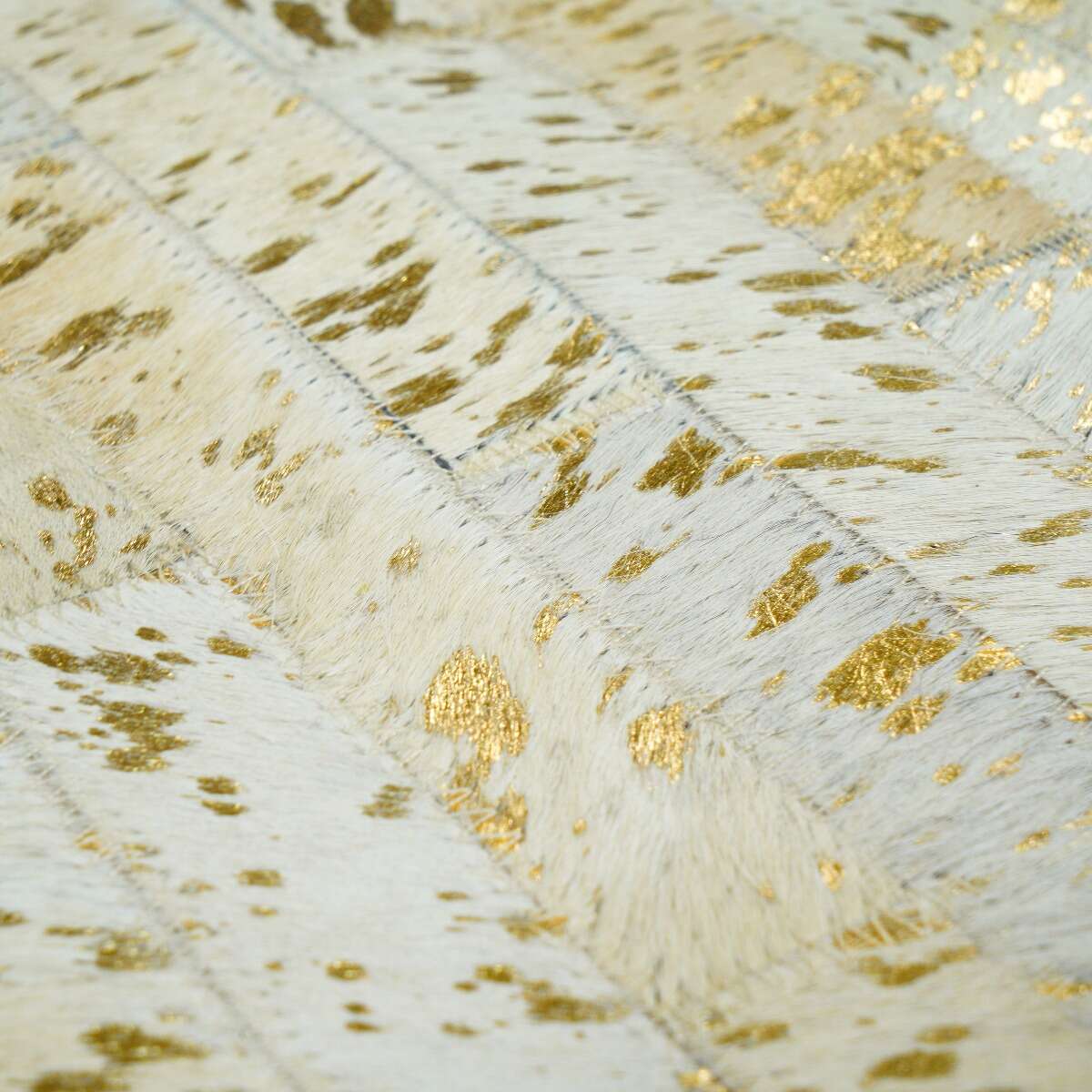 Tapis salon en cuir recyclé CUIR LINES or, THE DECO FACTORY