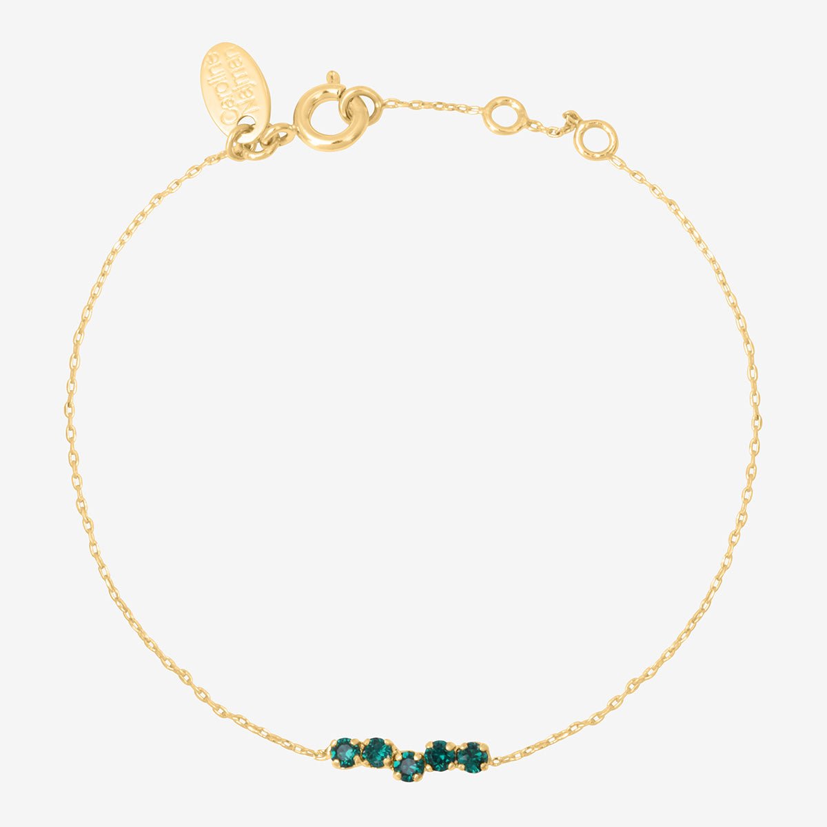 Bracelet doré émeraude - ofee vert, CAROLINE NAJMAN