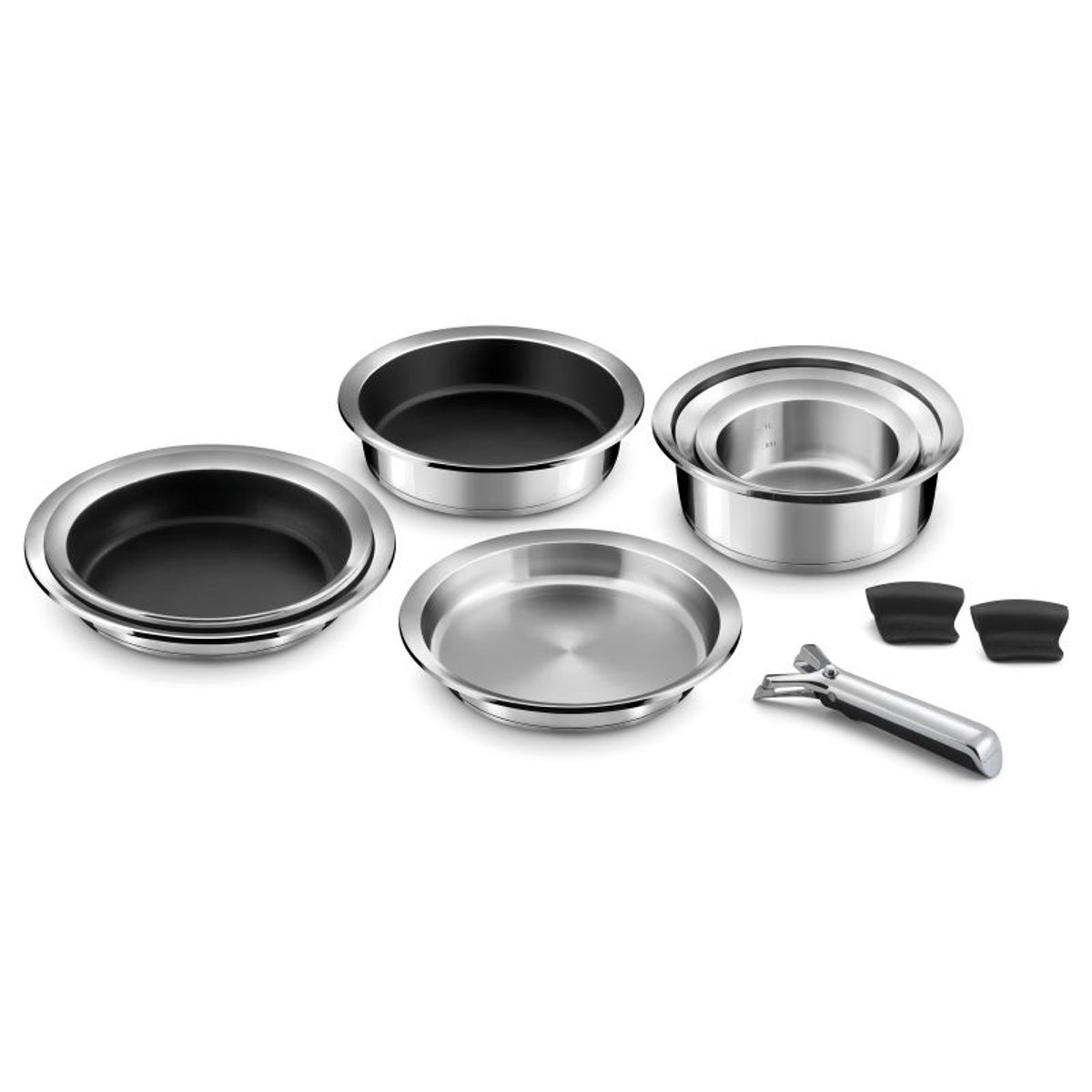 Lot de 2 casseroles 16/20cm avec poignée amovible - YCÔNE inox, CUISINOX