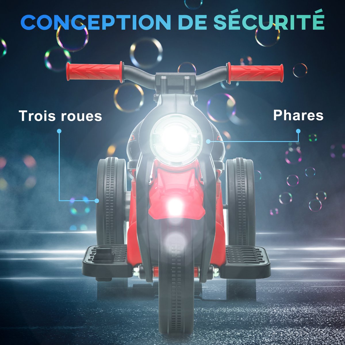 Moto électrique à conducteur assis Plastique rouge, AIYAPLAY