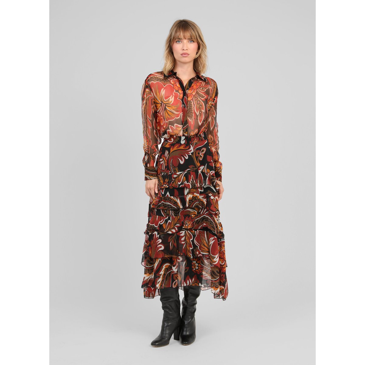Chemise SABELYNA tosca noir, AN'GE