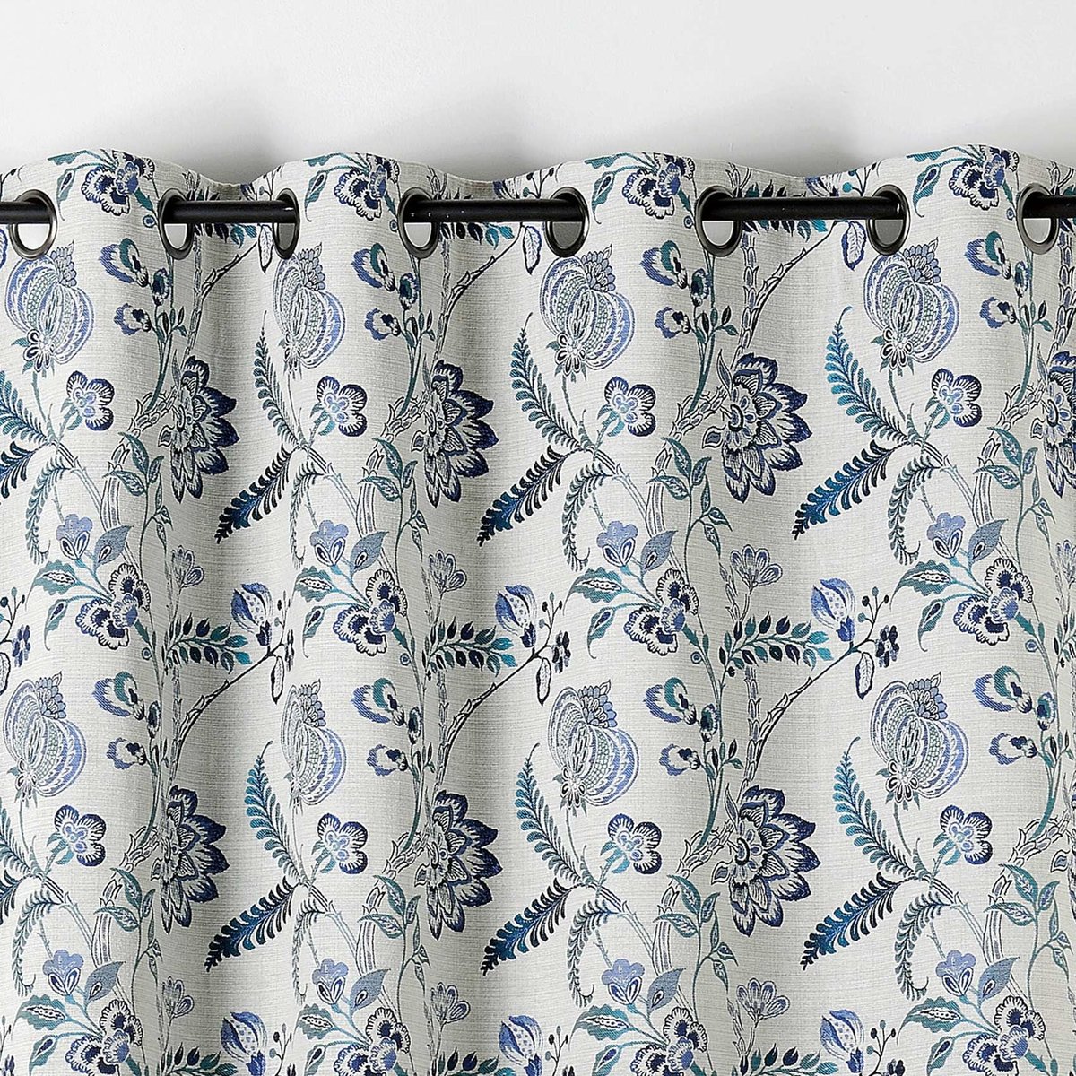 Rideau tamisant vintage floral bleu outremer, LINDER