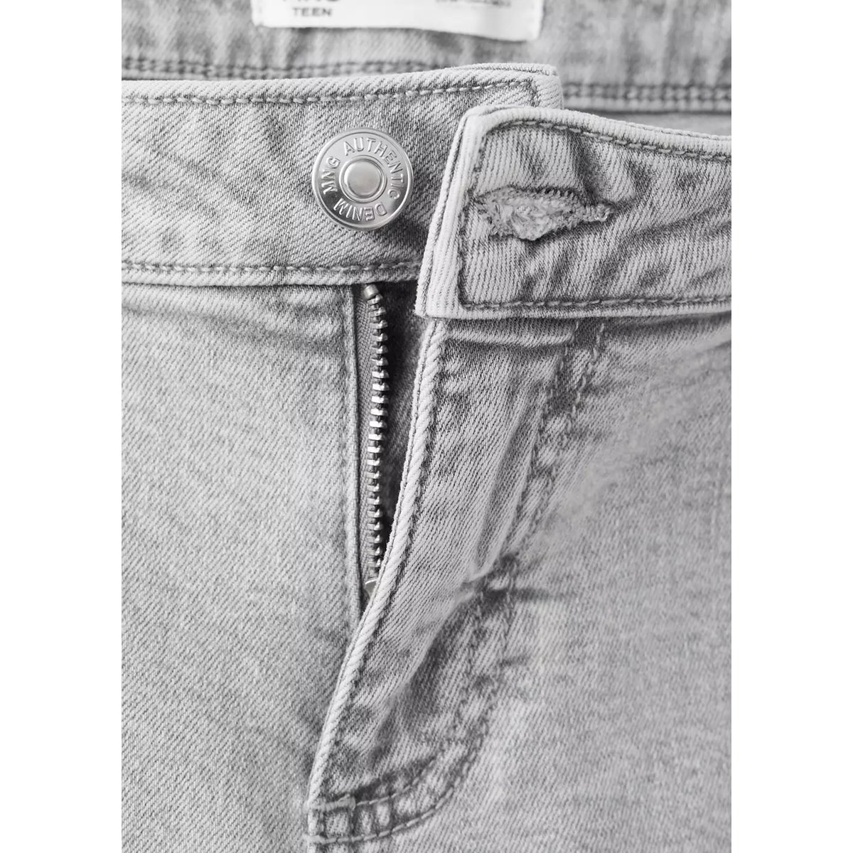 Jean wide leg détails et clous gris denim, MANGO TEEN