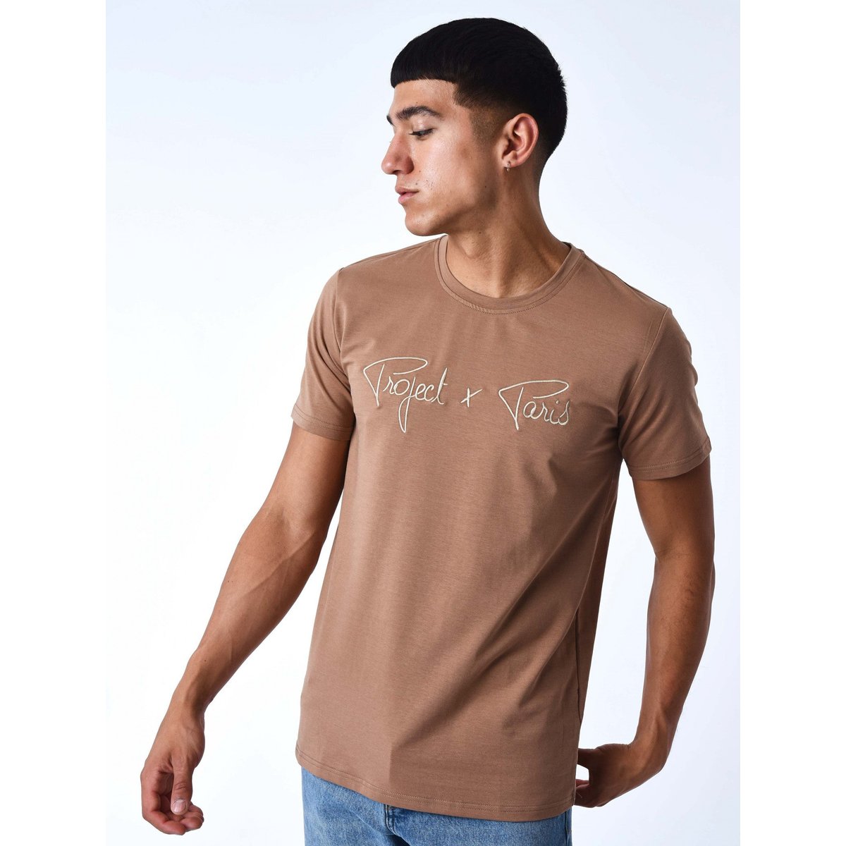 T-shirt Signature marron café, PROJECT X